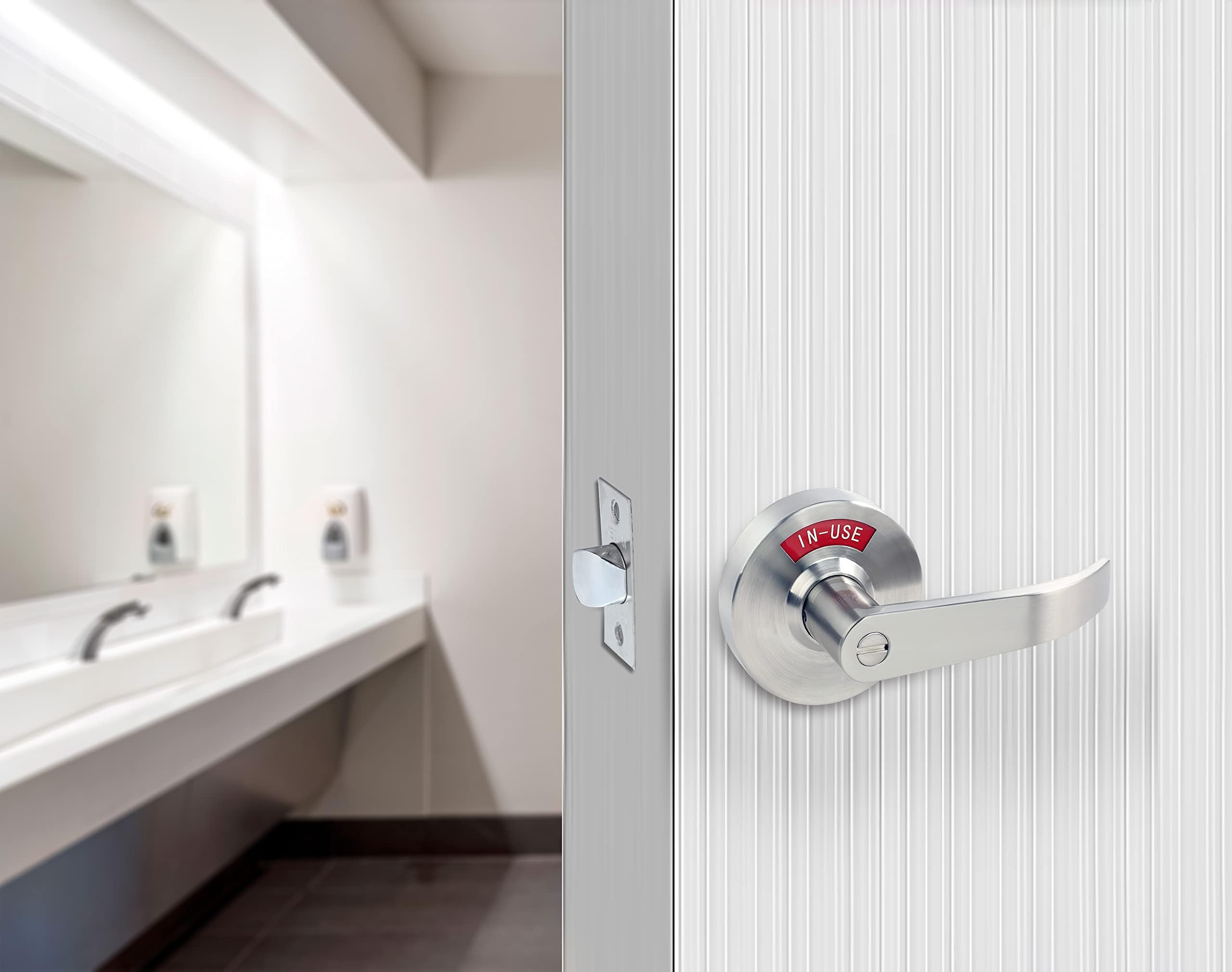 ANSI Grade 2 Commercial Bathroom Privacy Lever Lock - Extra Large MuteX Lock with Vacant/In Use Indicator for Restrooms - Durable Office Building Solution for Men & Women Restrooms | Ideal for Commercial Spaces, Public Restrooms & Professional Workplaces