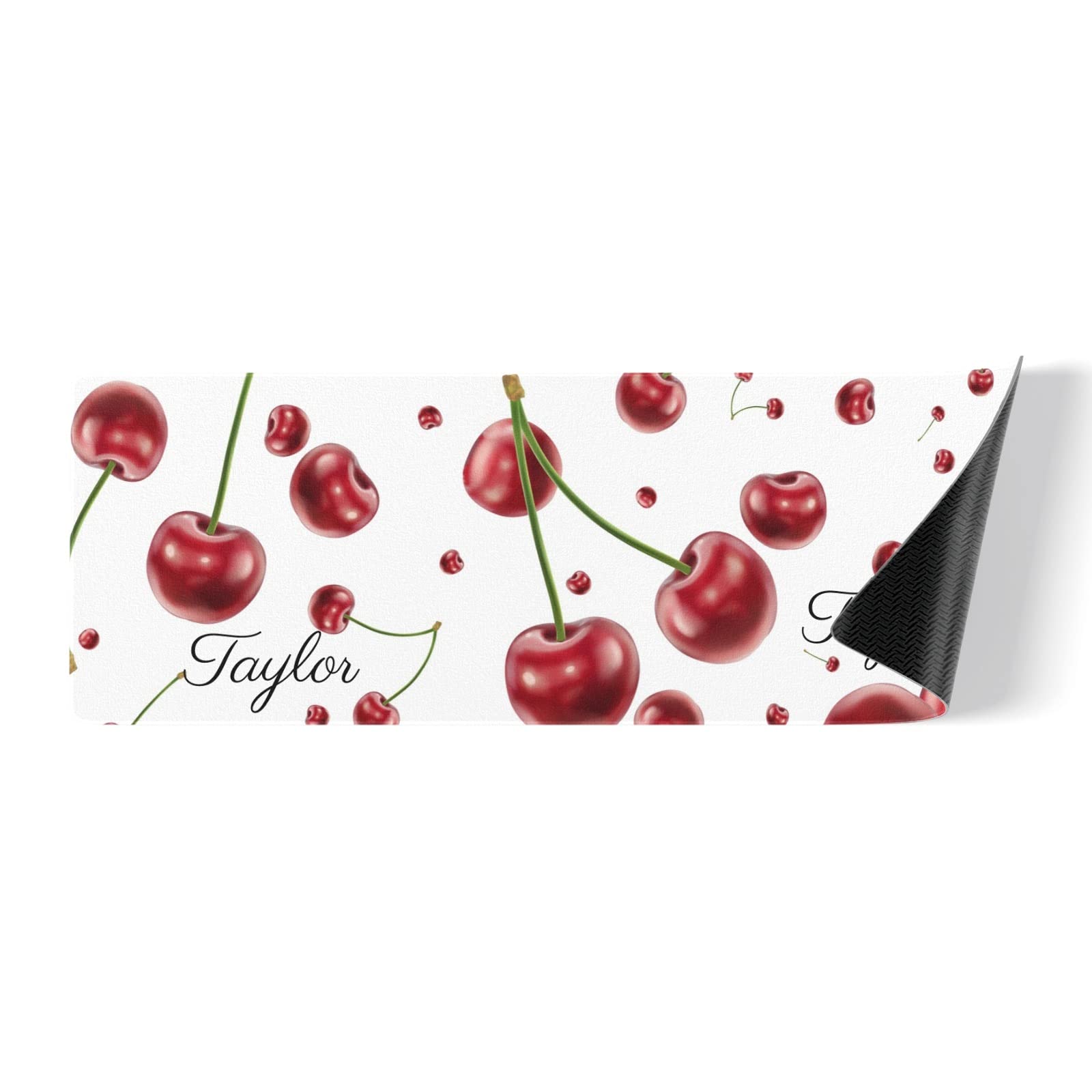 Cherry Red Custom Washable Kitchen Rug - Non-Slip Floor Mat for Bathroom, Living Room & Garden - Personalized Home Decor - Perfect for High-Traffic Areas & Cozy Spaces