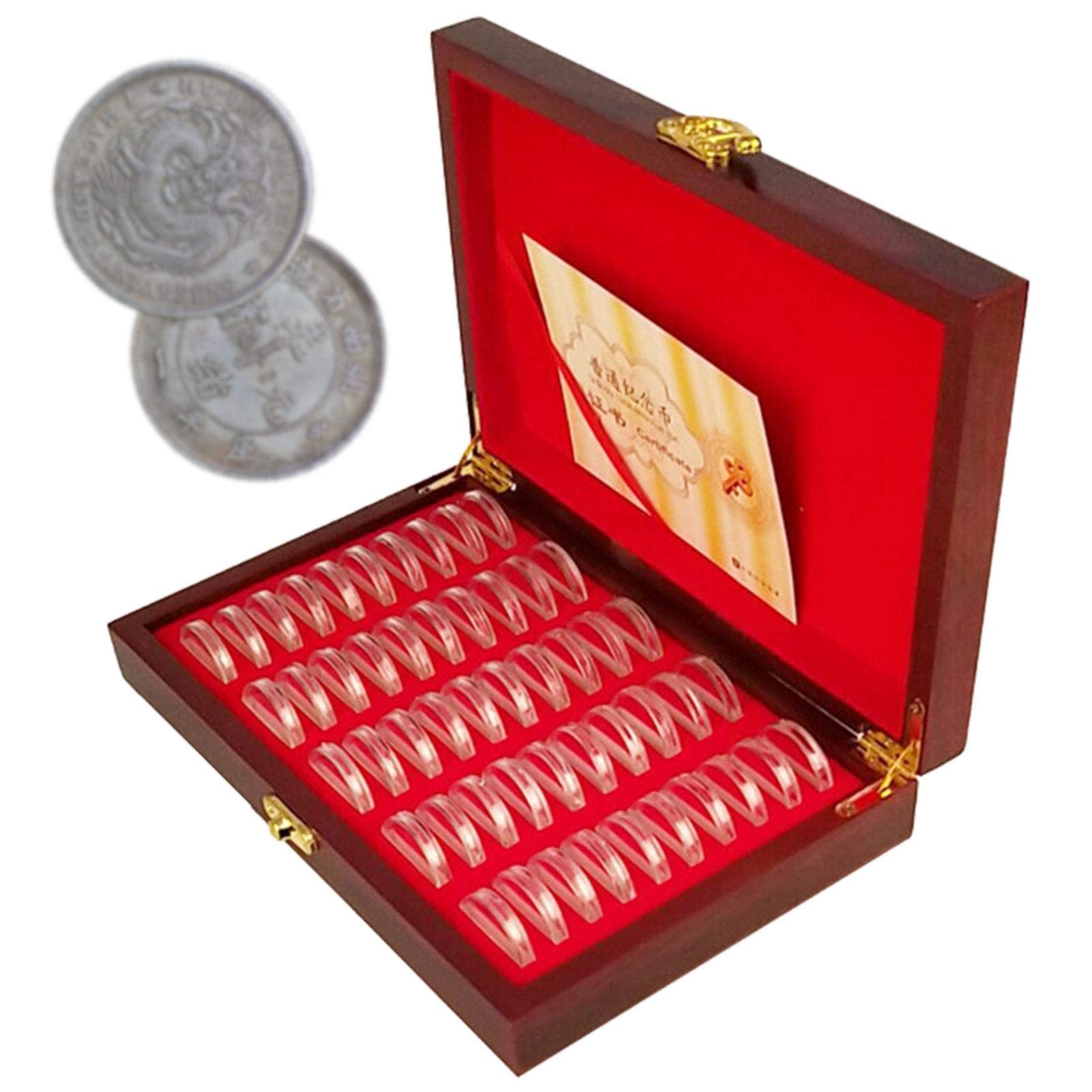 Wooden Coin Storage Box - Secure Wallet Bag for Commemorative Coins & Collectibles