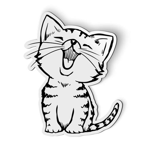 Cute Kitten Meow Refrigerator Magnet - 5 Inch Car & Fridge Decorative Magnet for Home, Office, Locker - Perfect for Adding Playful Style to Your Space