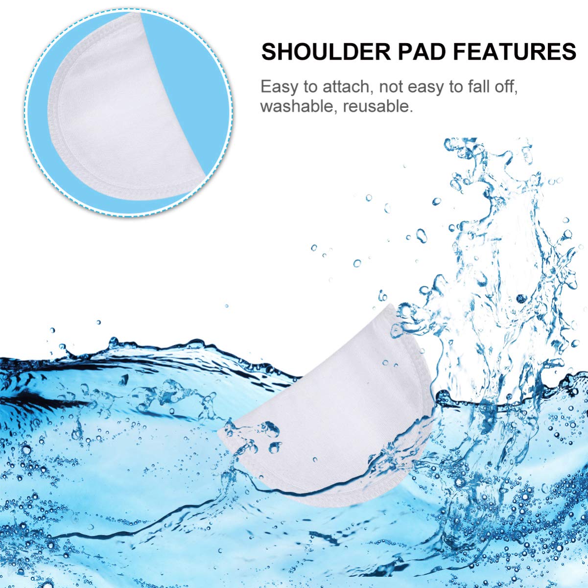 1 Pair Reusable Shoulder Enhancer Pads for Suits, Coats & Shirts - Sticky Shoulder Pads for Women & Men (White) | Perfect for Formal Wear, Business Attire & Dress Enhancement
