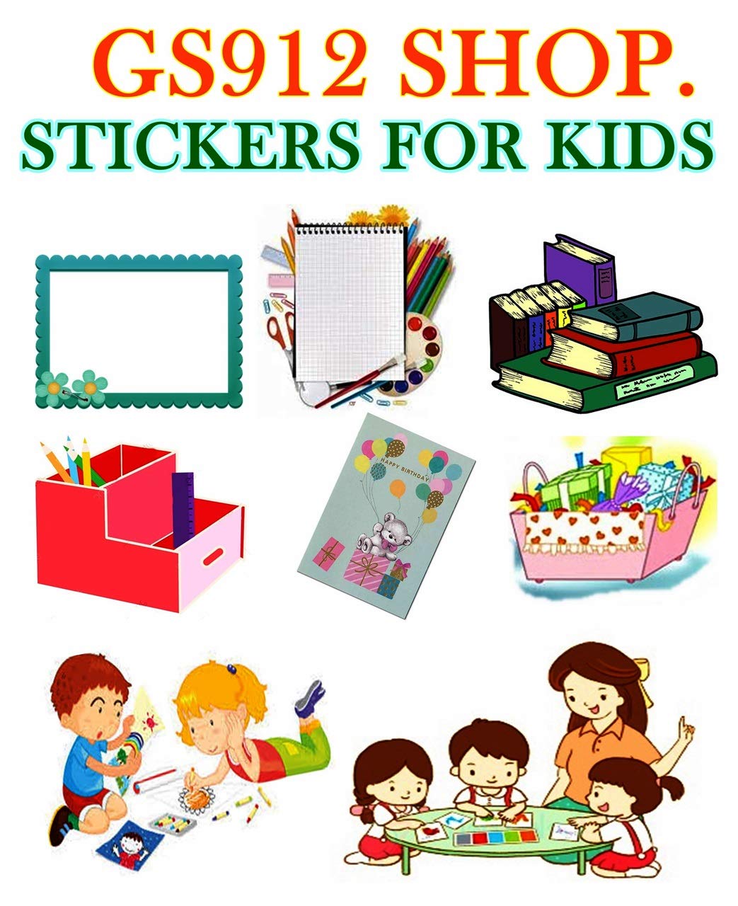 Glitter Heart Stickers Pack - 10 Sheets I Love American Cartoon Decals for Kids, Teachers, Scrapbooking & DIY Crafts - Perfect for School Supplies, Birthday Cards, Journals, Albums & Party Decorations