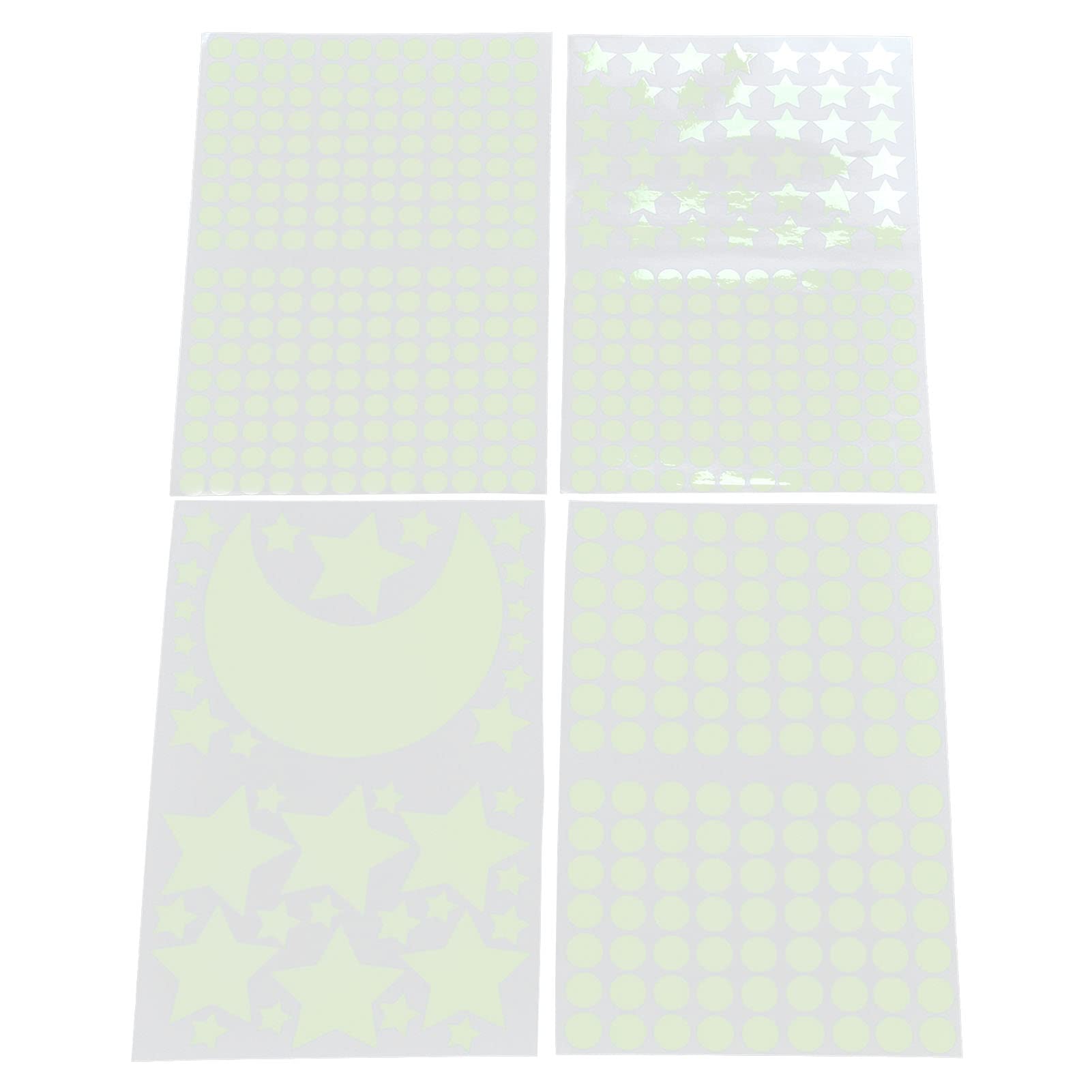 Glow in the Dark Moon and Star Wall Decals - 31x21cm Self-Adhesive Phosphorescent Stickers for Kids Bedroom, Nursery, Cafe, Porch Decor - Creates Magical Nighttime Ambiance for Relaxation & Play