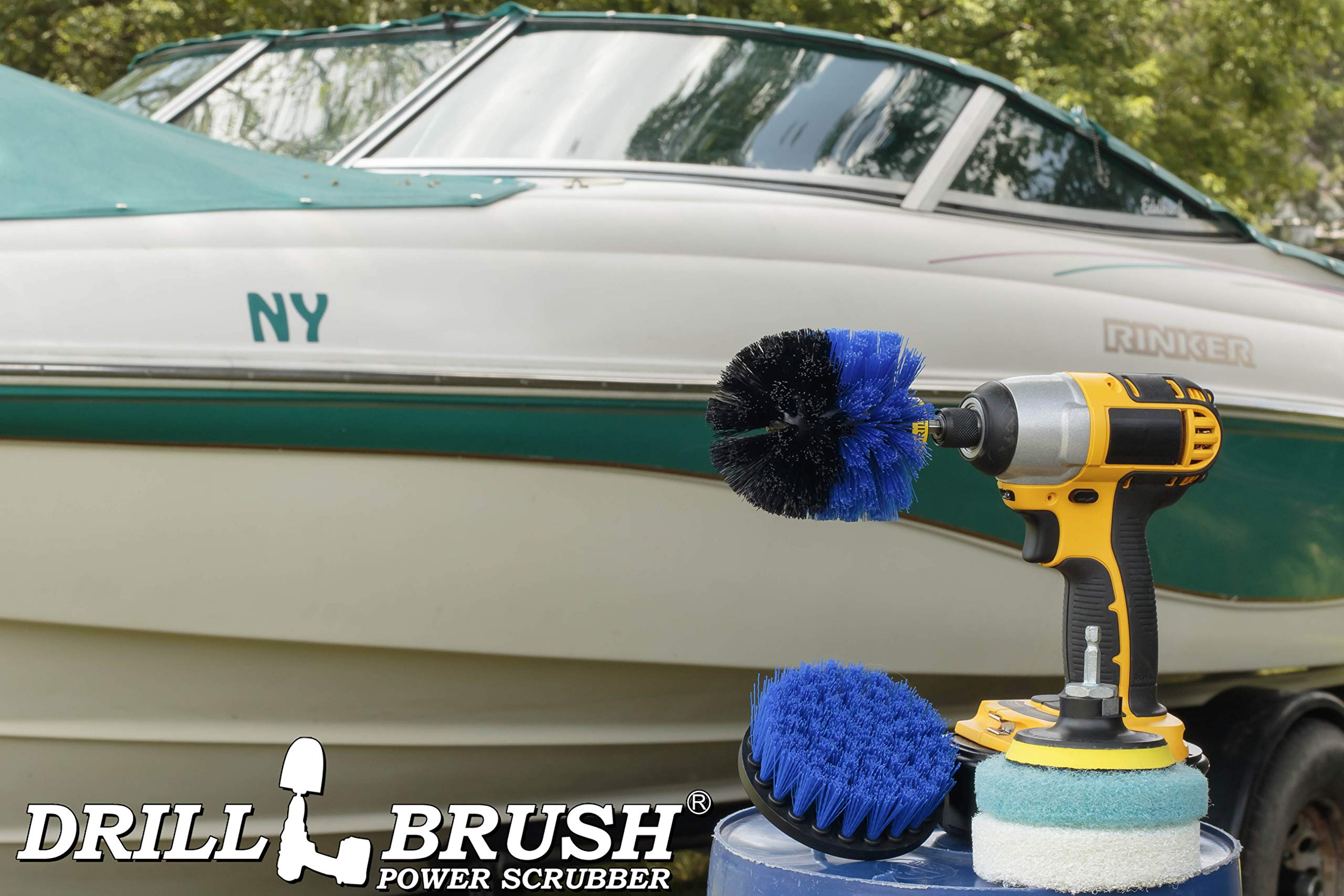 Multi-Purpose Cleaning Kit with Drill Brush & Scouring Pads - All-Purpose Cleaner for Kitchen, Stove, Cooktop, Pots, Oven, Floor & Bathroom - Heavy Duty Scrub Brush for Shower, Bathtub & Tough Stains - Ideal for Deep Cleaning Homes & Commercial Spaces