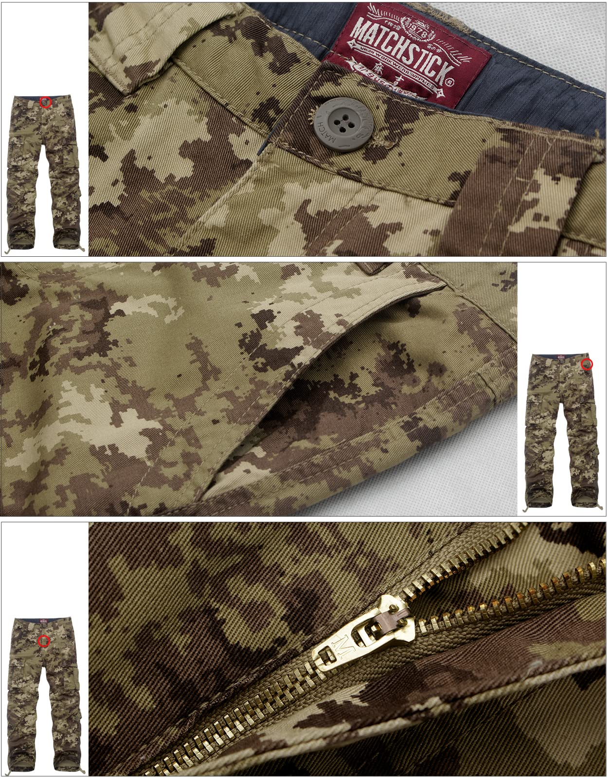 Men's Wild Camouflage Cargo Pants - Tactical Outdoor Hiking Hunting Military Style Pants for Adventure & Casual Wear