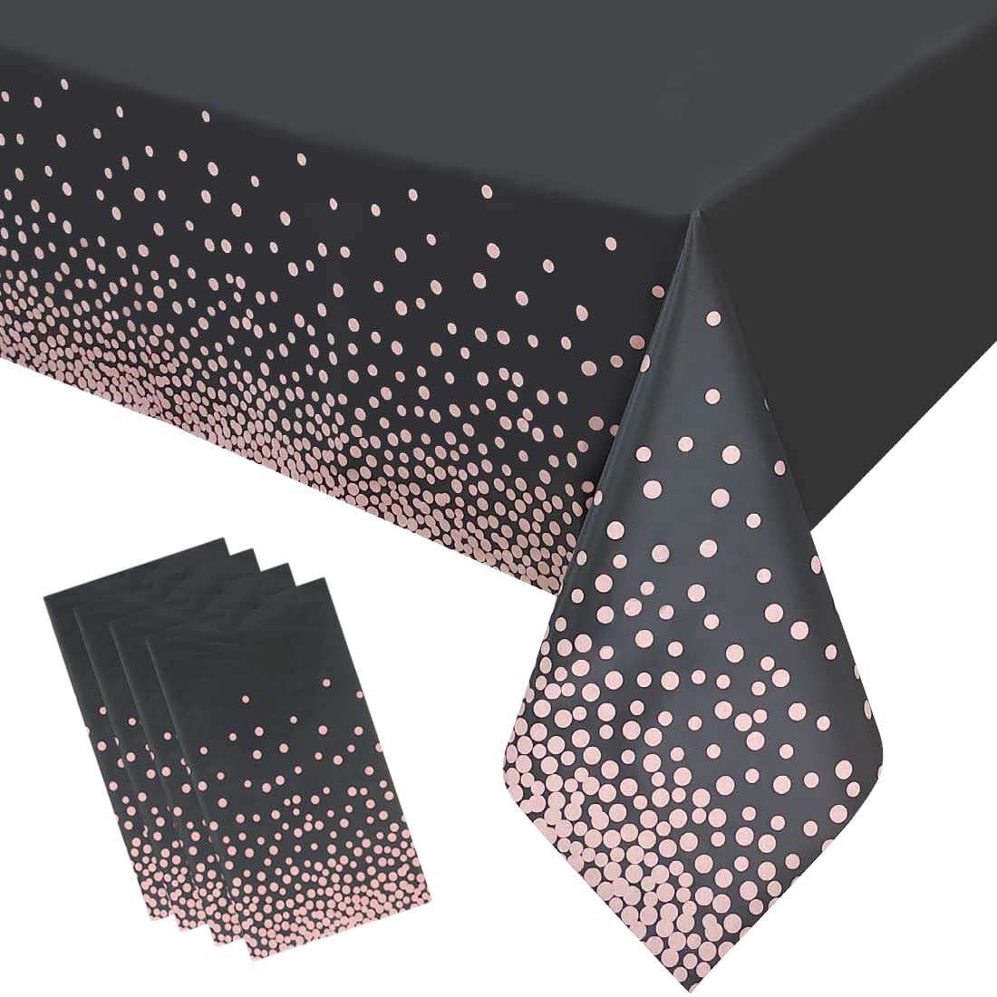 4 Pcs Rose Gold Black Disposable Waterproof Tablecloth 54