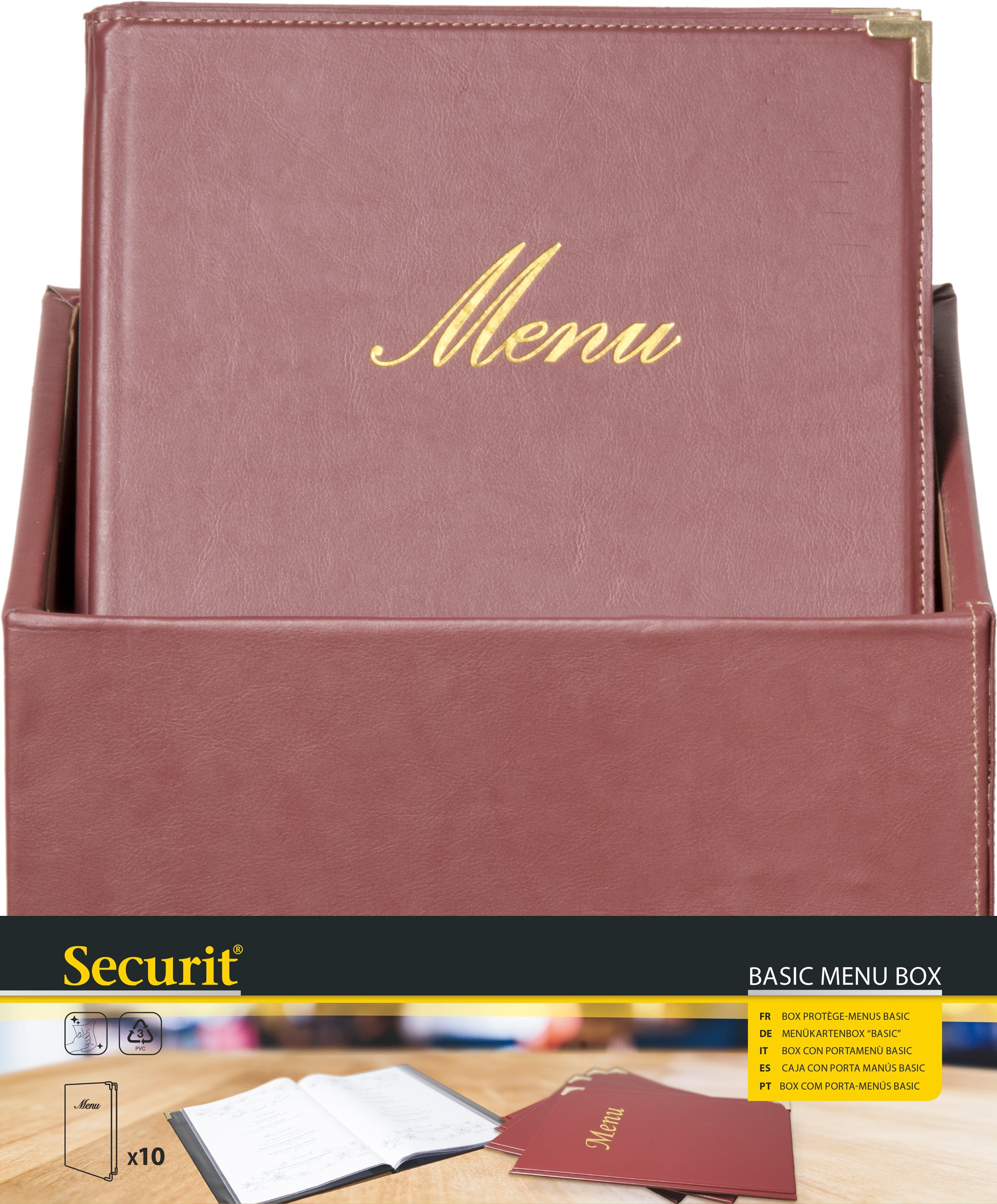 Classic Brown A4 Menu Box with 20 Menu Cards & Double Insert - Perfect for Restaurants, Cafes, and Catering Businesses