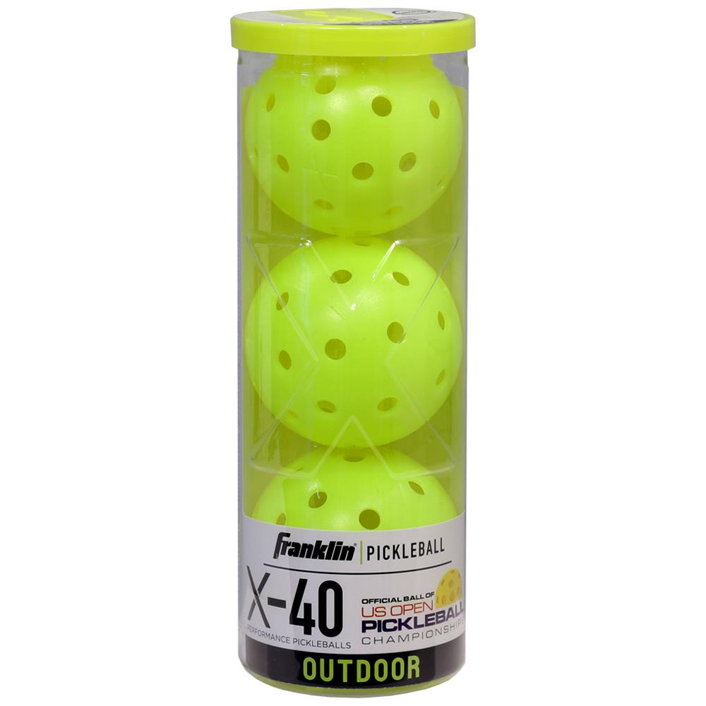 Franklin Pickleball X 40 Outdoor Balls 3-Pack - Optic Yellow for High Visibility - Perfect for Outdoor Tournaments & Recreational Play