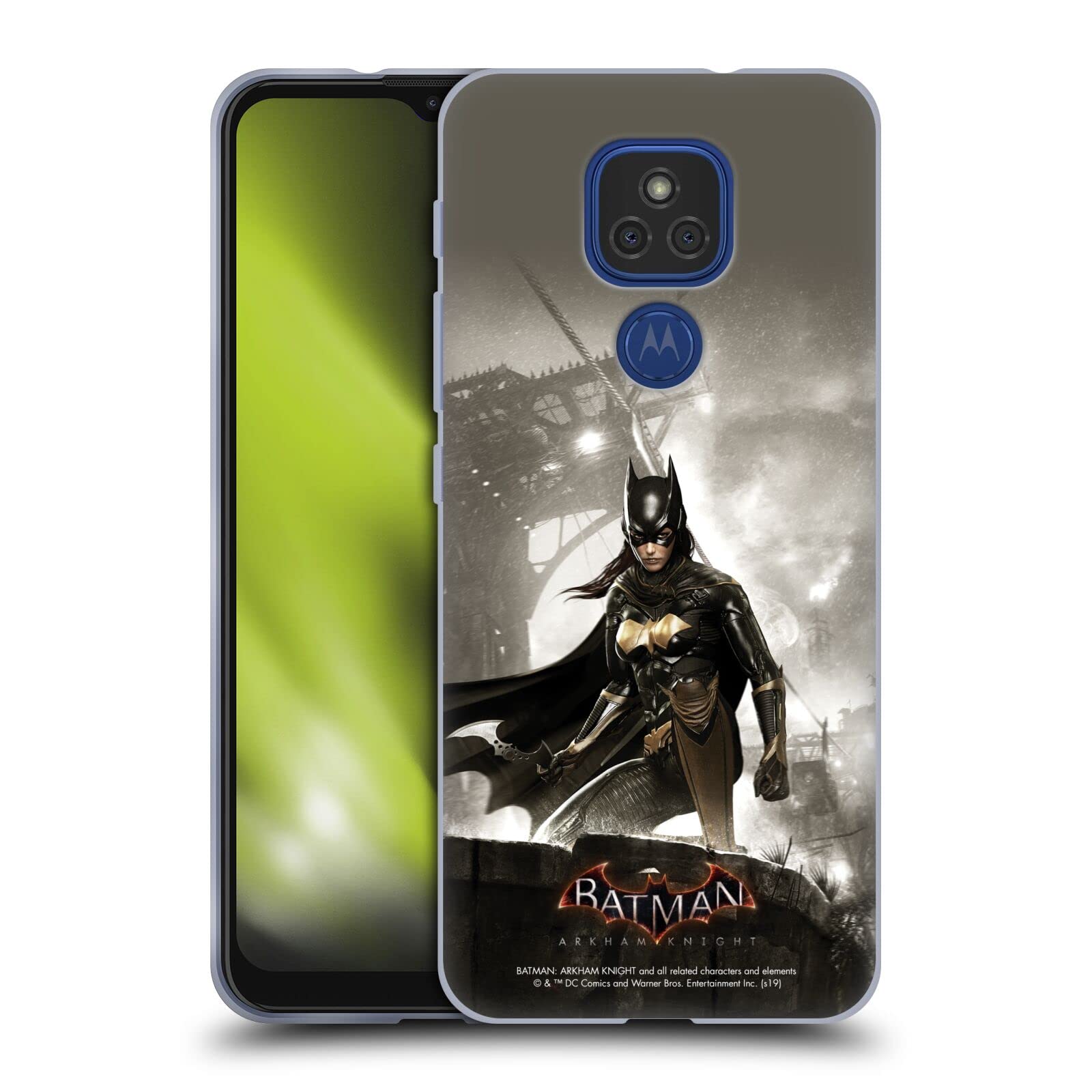Batman Arkham Knight Batgirl Soft Gel Case for Motorola Moto E7 Plus | Officially Licensed by Head Case Designs | Perfect for Daily Use & Gaming Enthusiasts