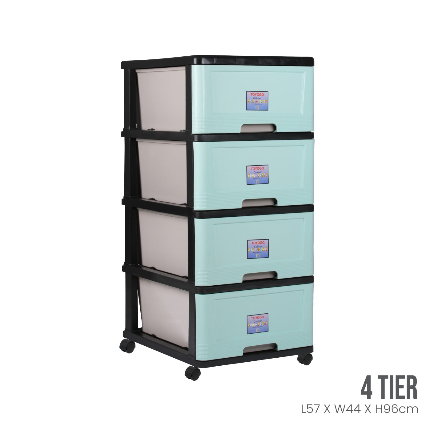 4-Tier Rolling Storage Cabinet with Wheels - Heavy Duty Metal Shelving Unit for Home, Office, Garage Organization (Black) - Perfect for Pantry, Closet, Laundry Room & Workshop Storage Solutions
