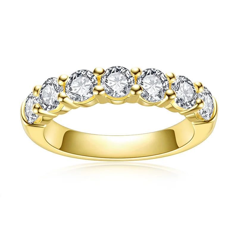 925 Sterling Silver 4mm Round Moissanite Wedding Band Ring for Women - Elegant Bridal Jewelry for Engagement, Anniversary & Special Occasions