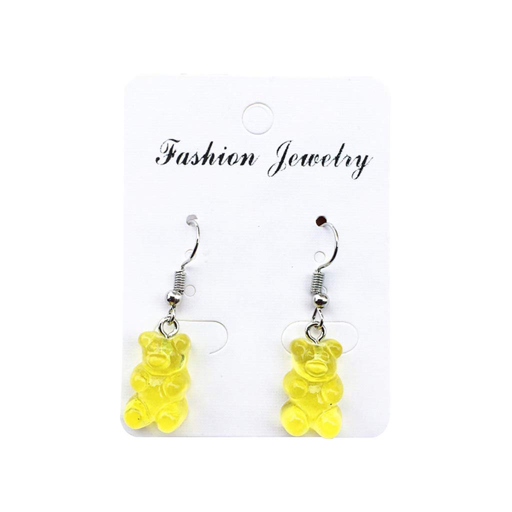 Hypoallergenic Plastic Post Earrings for Girls - Cute Gummy Bear Dangle Jewelry, Minimalist Cartoon Stud Earrings | Perfect Gift for Kids, Teens & Sensitive Ears | School, Party & Everyday Wear