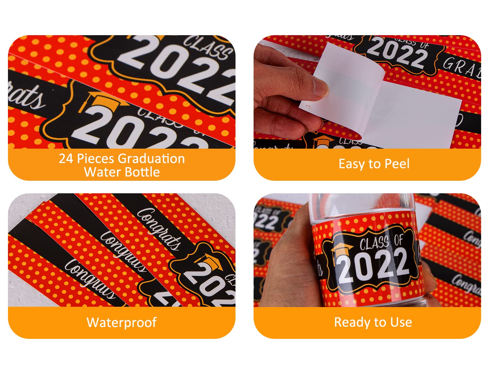 SICOHOME Graduation Water Bottle Labels - High School & College Party Favors for Celebrations