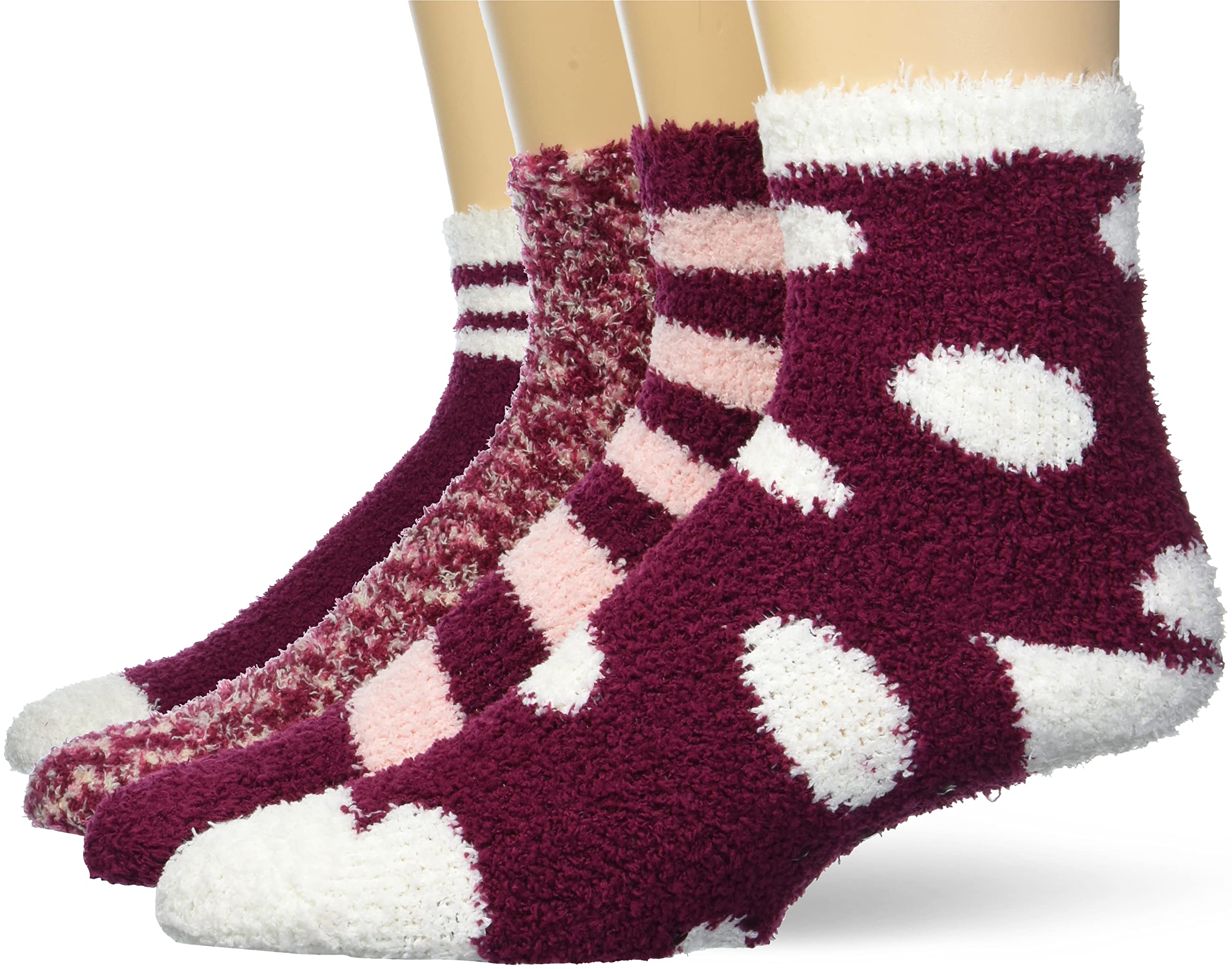 Amazon Essentials Unisex Kids' Fuzzy Cozy Socks - 4 Pairs Pack | Soft Warm Winter Socks for Boys & Girls | Perfect for Cold Weather, Indoor & Outdoor Activities