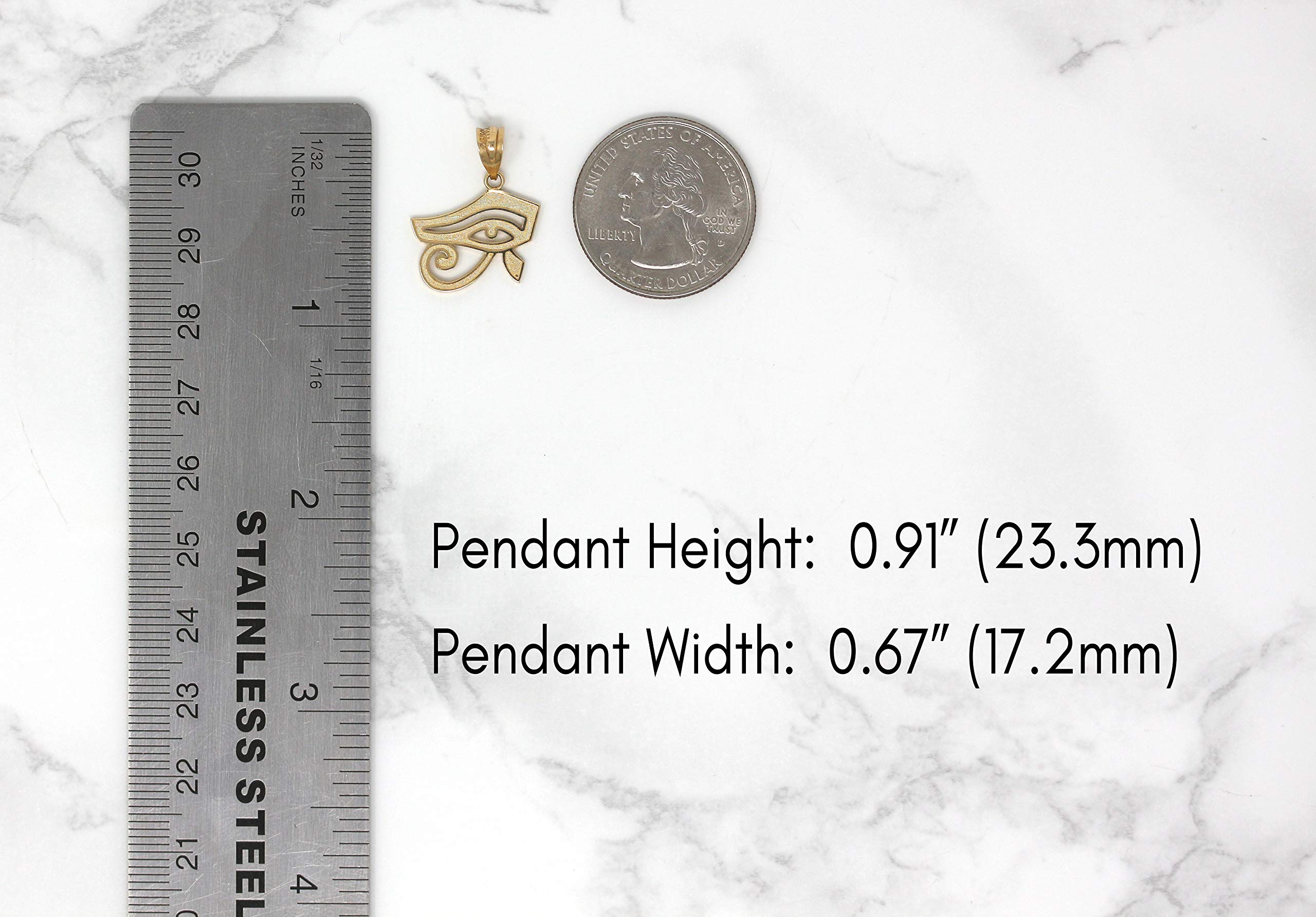 10k Gold Egyptian Eye of Horus Charm Pendant Necklace - Ancient Egyptian Protection Amulet Jewelry for Women & Men - Perfect for Spiritual Protection, Gift Giving & Fashion Accessories