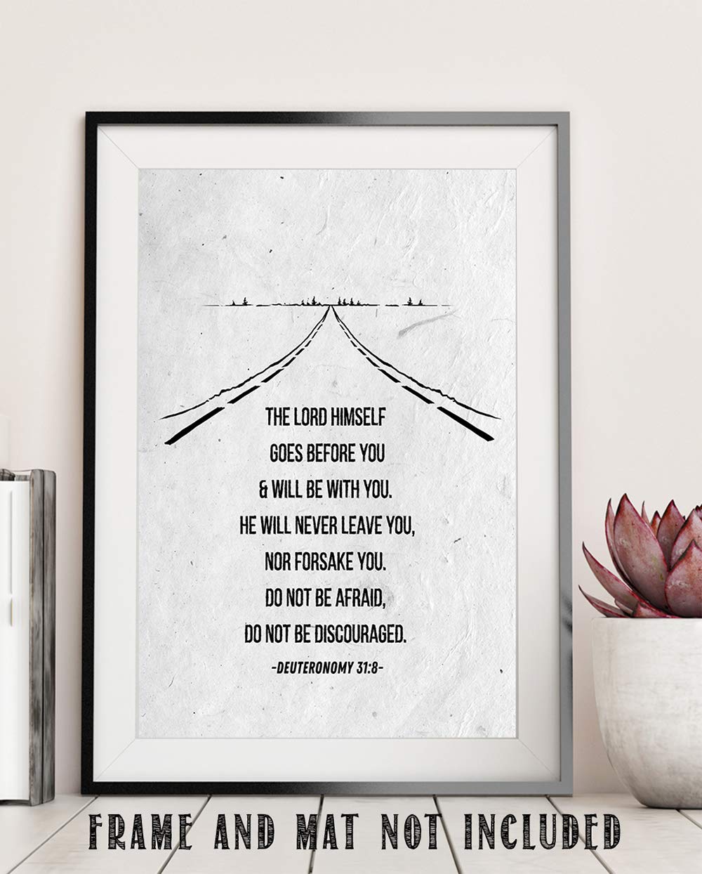 Deuteronomy Bible Verse Wall Art - Inspirational Scripture Quotes for Men, Modern Living Room Decor, Motivational Christian Gifts, Unframed 11x14 - Perfect for Home Office, Church & Man Cave Decor