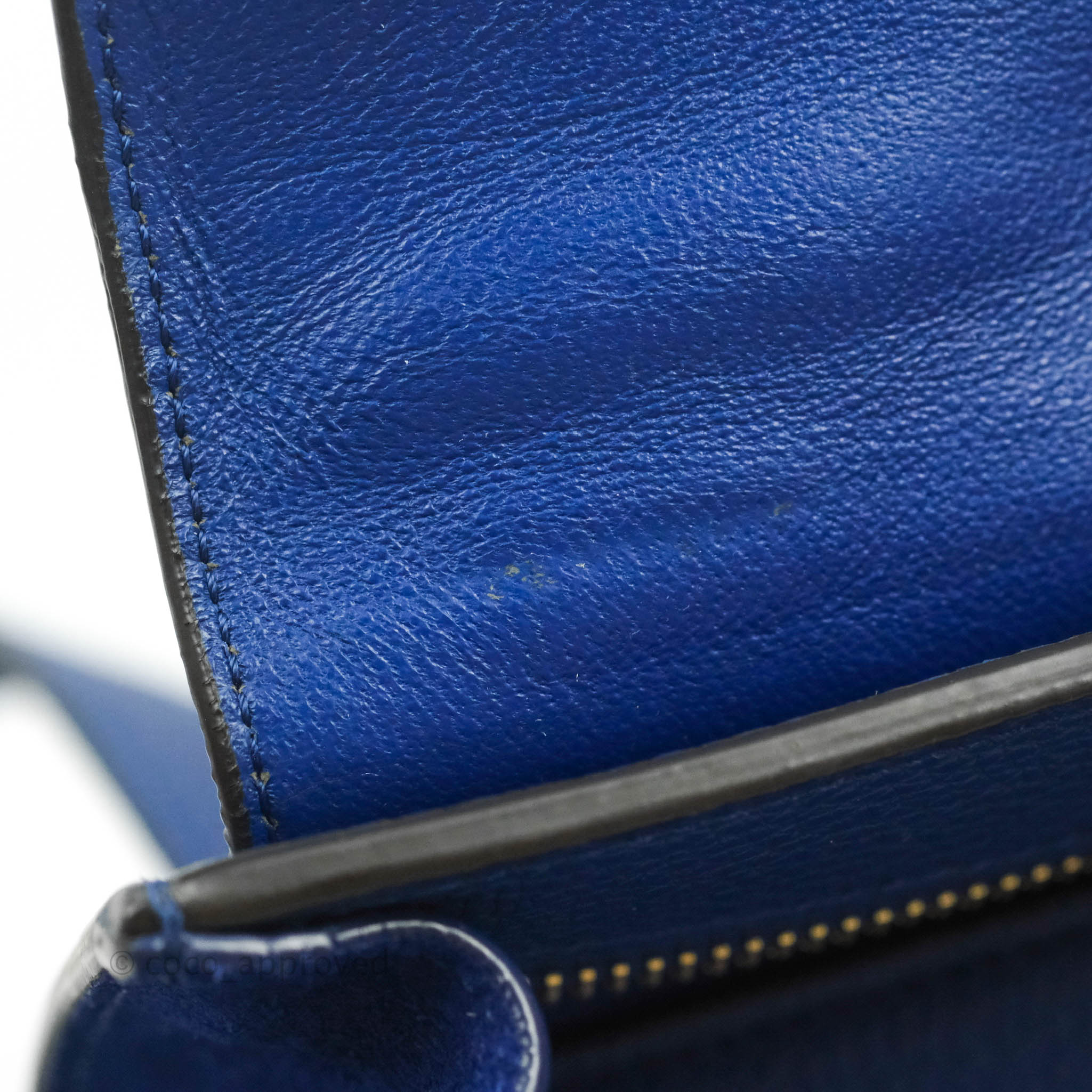Celine Sleek Small Tri-Color Trapeze Bag in Blue Calfskin Leather - Perfect for Work, Travel & Everyday Use