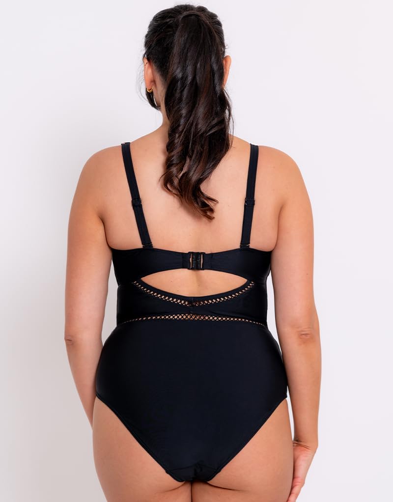 Curvy Kate Women's First Class Plunge Swimsuit - Non-Wired Supportive One Piece Bathing Suit for Plus Size Women | Perfect for Beach Vacations, Pool Parties & Summer Getaways