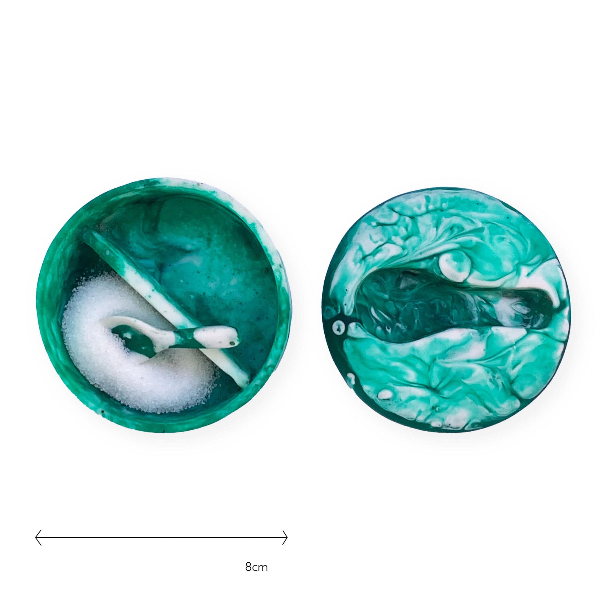 Elegant Teal Resin Swirl Salt and Pepper Shaker Set - Perfect for Kitchen, Dining Table, and Gift Giving