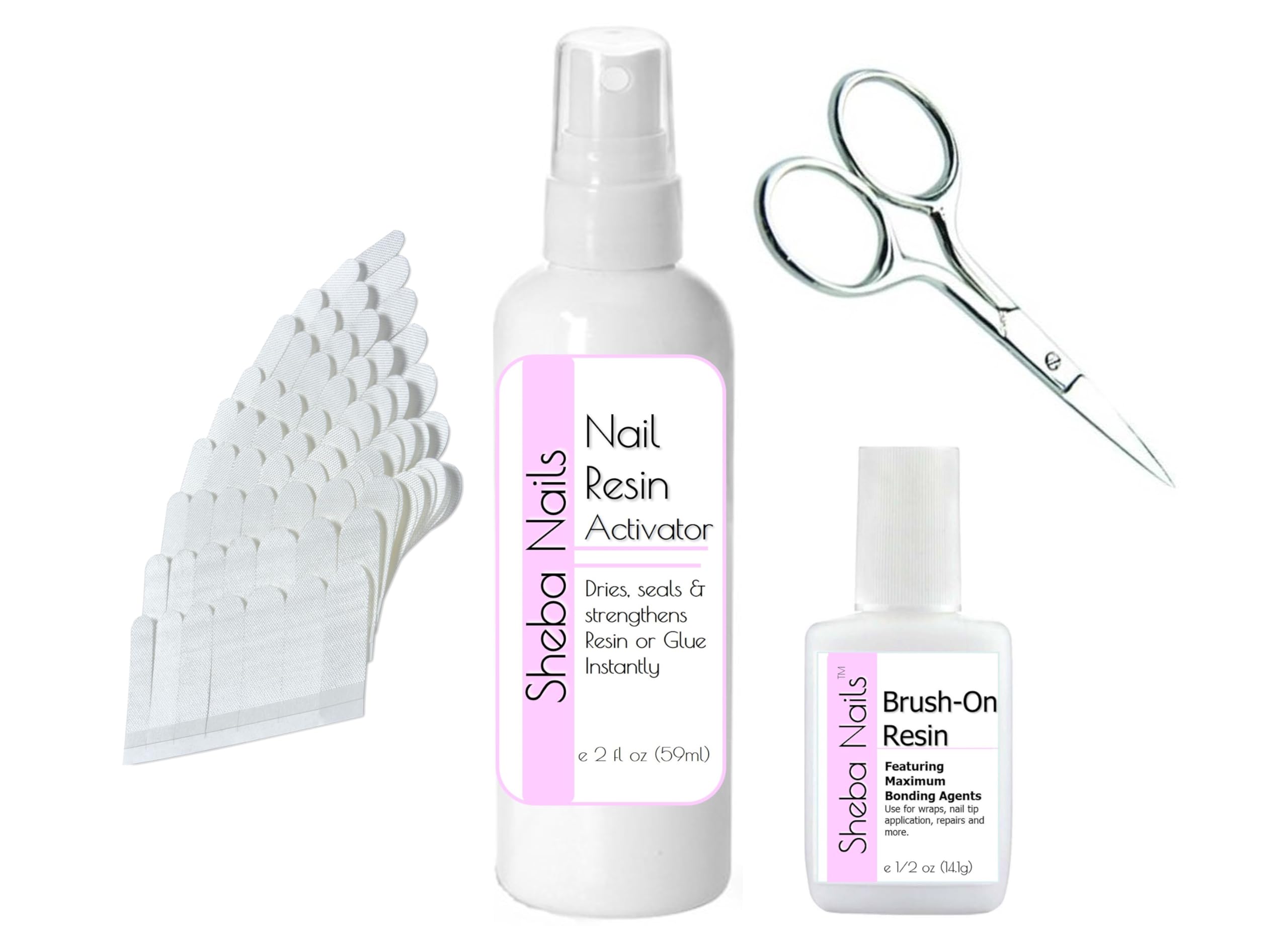 SHEBA Brush On Resin Precut Fiberglass Nail Wrap Starter Kit - DIY Nail Extension & Repair Set for Salon-Quality Manicures at Home | Perfect for Nail Art, Strengthening Weak Nails & Special Occasions