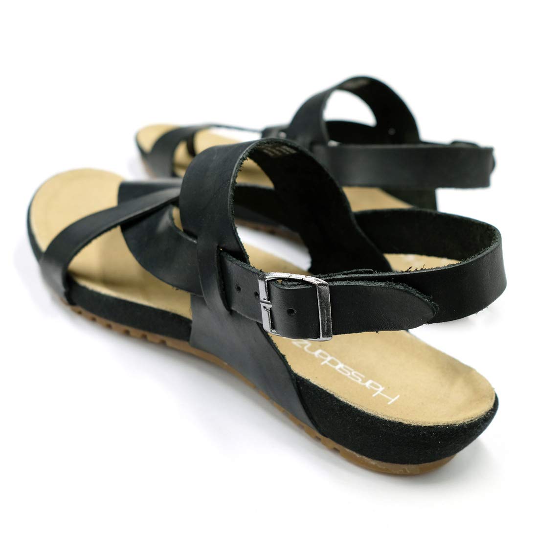 **Harrsidanzar Genuine Leather Sandals for Men - Adjustable Strap Outdoor Sandals - Comfortable & Durable GM202 - Perfect for Beach, Travel & Casual Wear**
