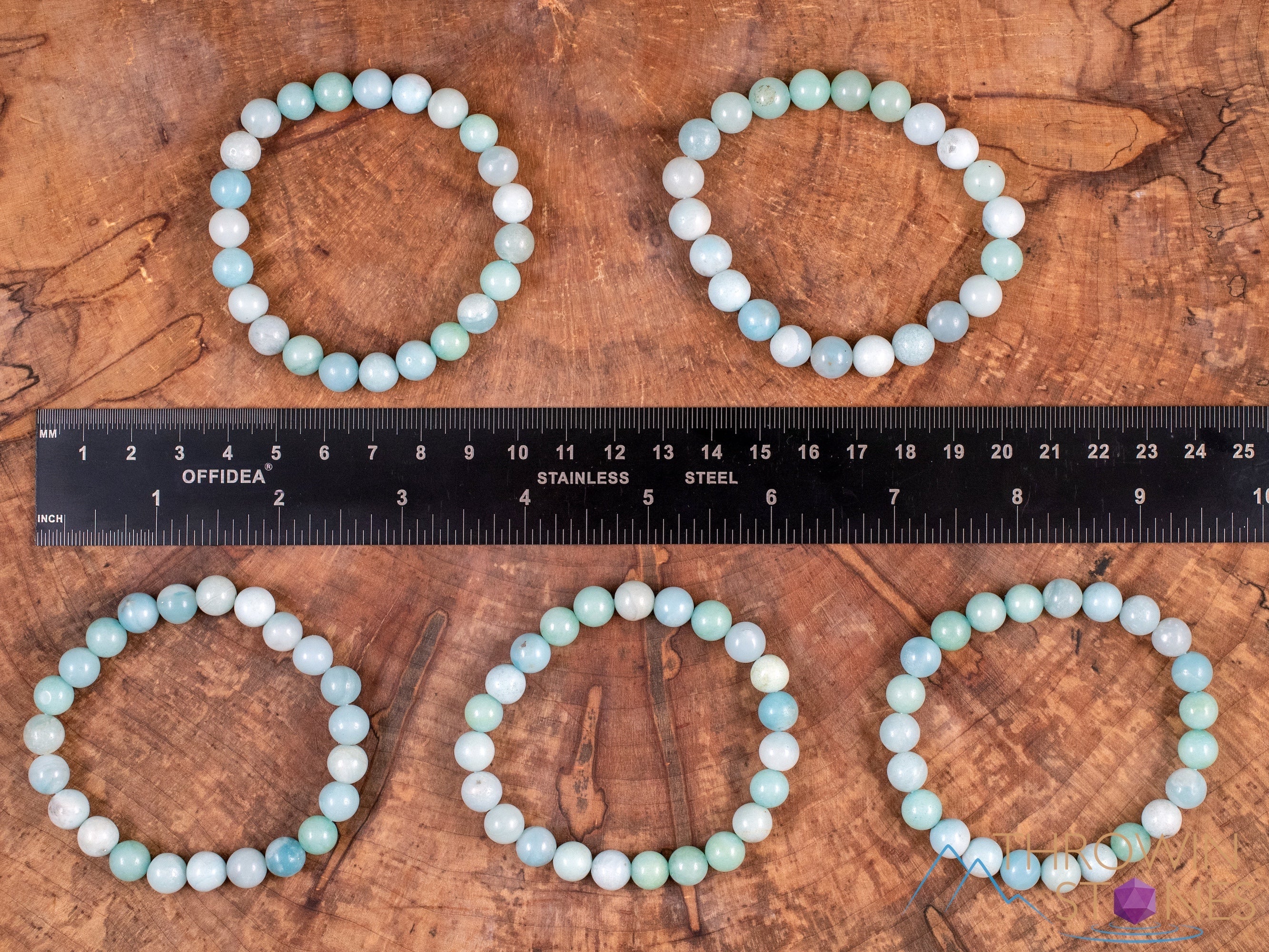 Amazonite Crystal Bracelet - Round Beads Healing Stone Jewelry, Handmade Beaded Bracelet for Women, Spiritual Energy & Stress Relief - Perfect for Meditation, Yoga & Everyday Wear (E0603)