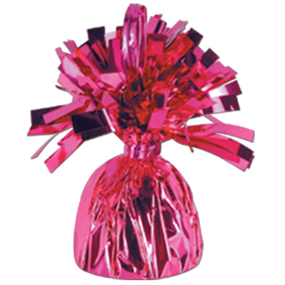 Hot Pink Metallic Balloon Weight - Heavy Duty Decorative Balloon Holder for Parties, Weddings & Events - Perfect for Birthday Decorations, Baby Showers & Celebrations