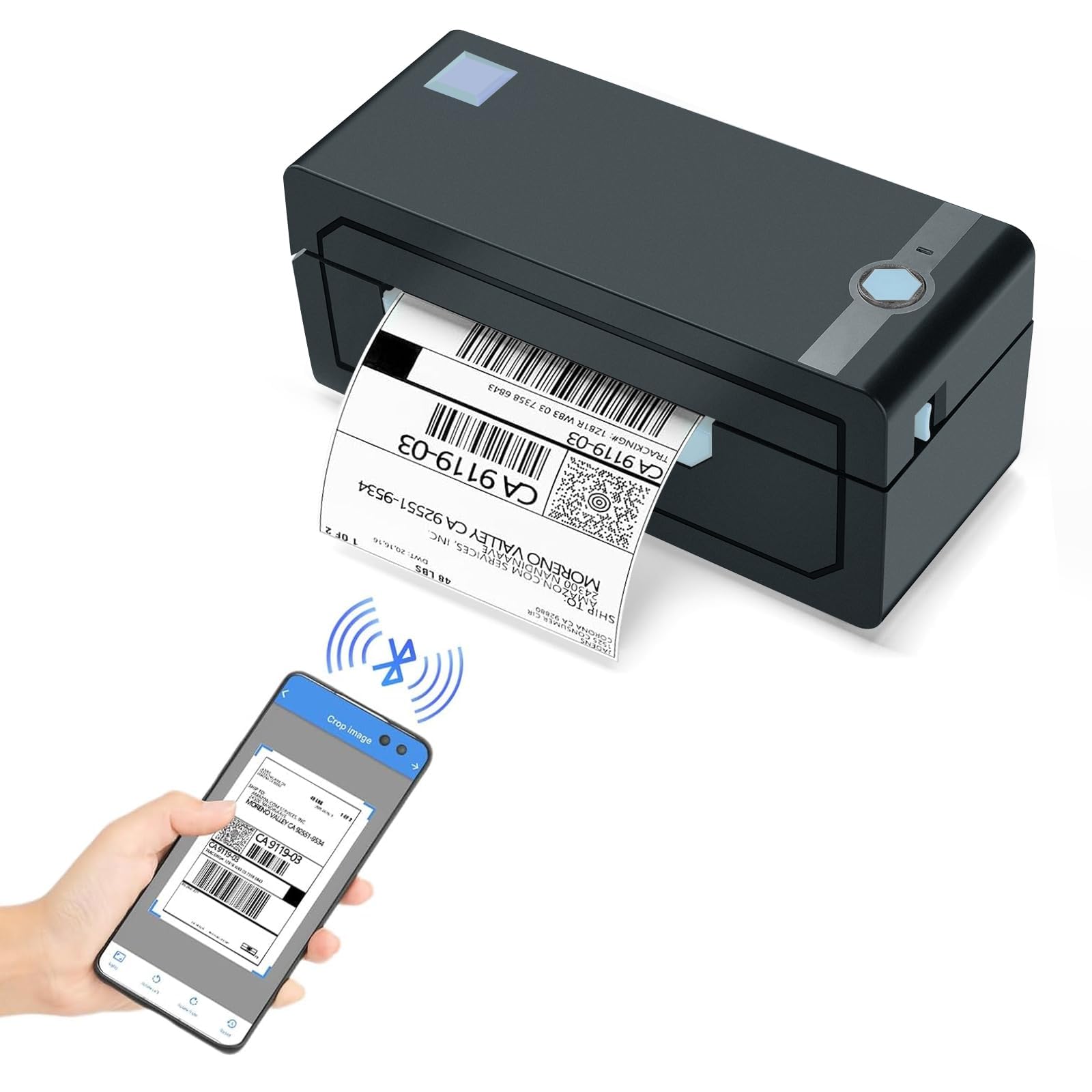 JADENS 4x6 Bluetooth Thermal Shipping Label Printer - Wireless Label Printer for eBay, Amazon, Shopify, Etsy & USPS | Compatible with Android, iPhone & Windows | Perfect for Home Business, E-commerce & Warehouse Shipping