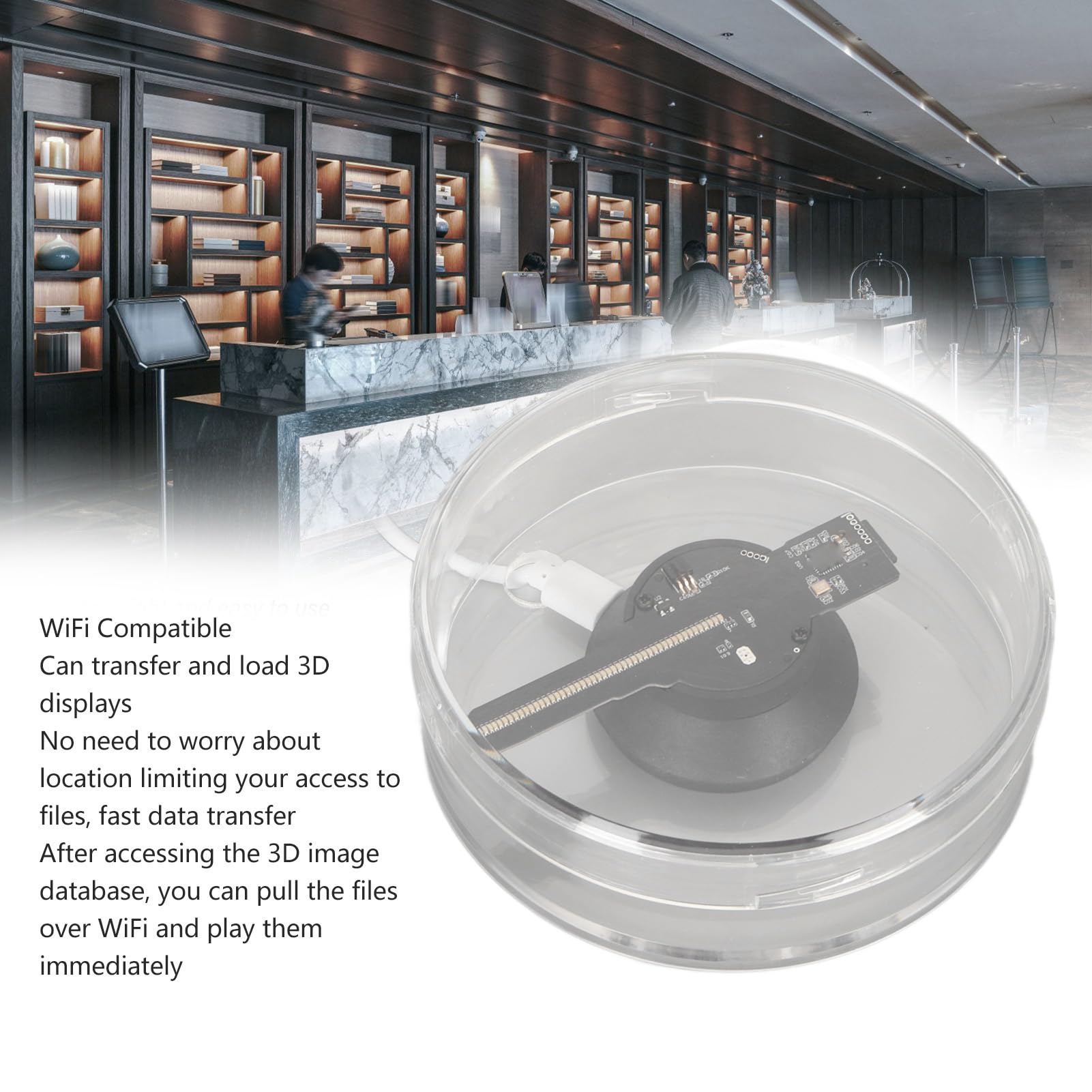 Gigicial 3D Hologram Fan - WiFi Enabled Holographic Projector Display with 48 LED Lights | Portable 3D Advertising Fan for Retail Stores, Events & Trade Shows