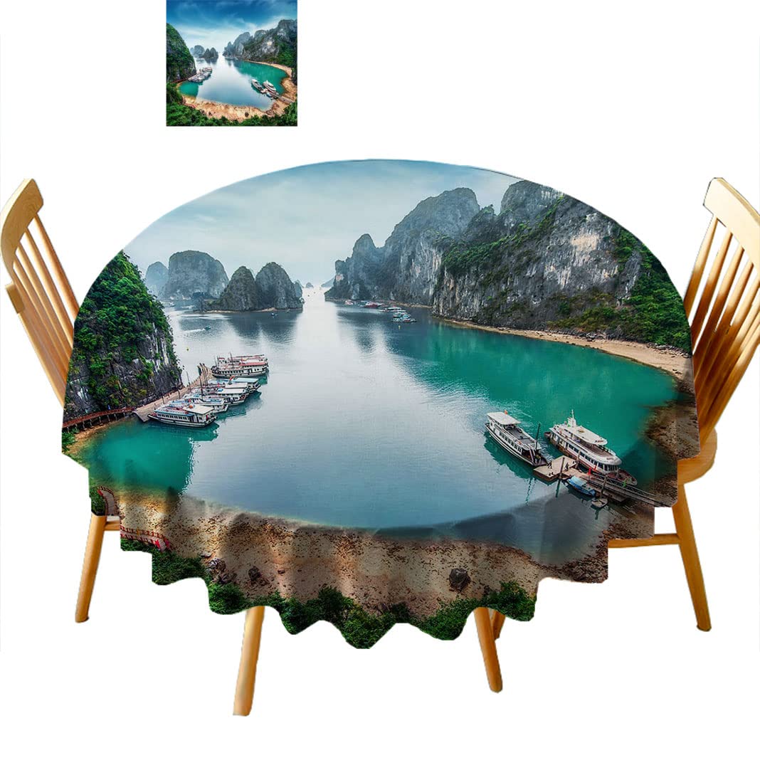 Round Tablecloths 36 Inch - Premium Fabric Table Cover for Coffee & Tea Tables - Washable & Wrinkle-Resistant - Perfect for Dining, Parties, and Home Decor (B36NL)