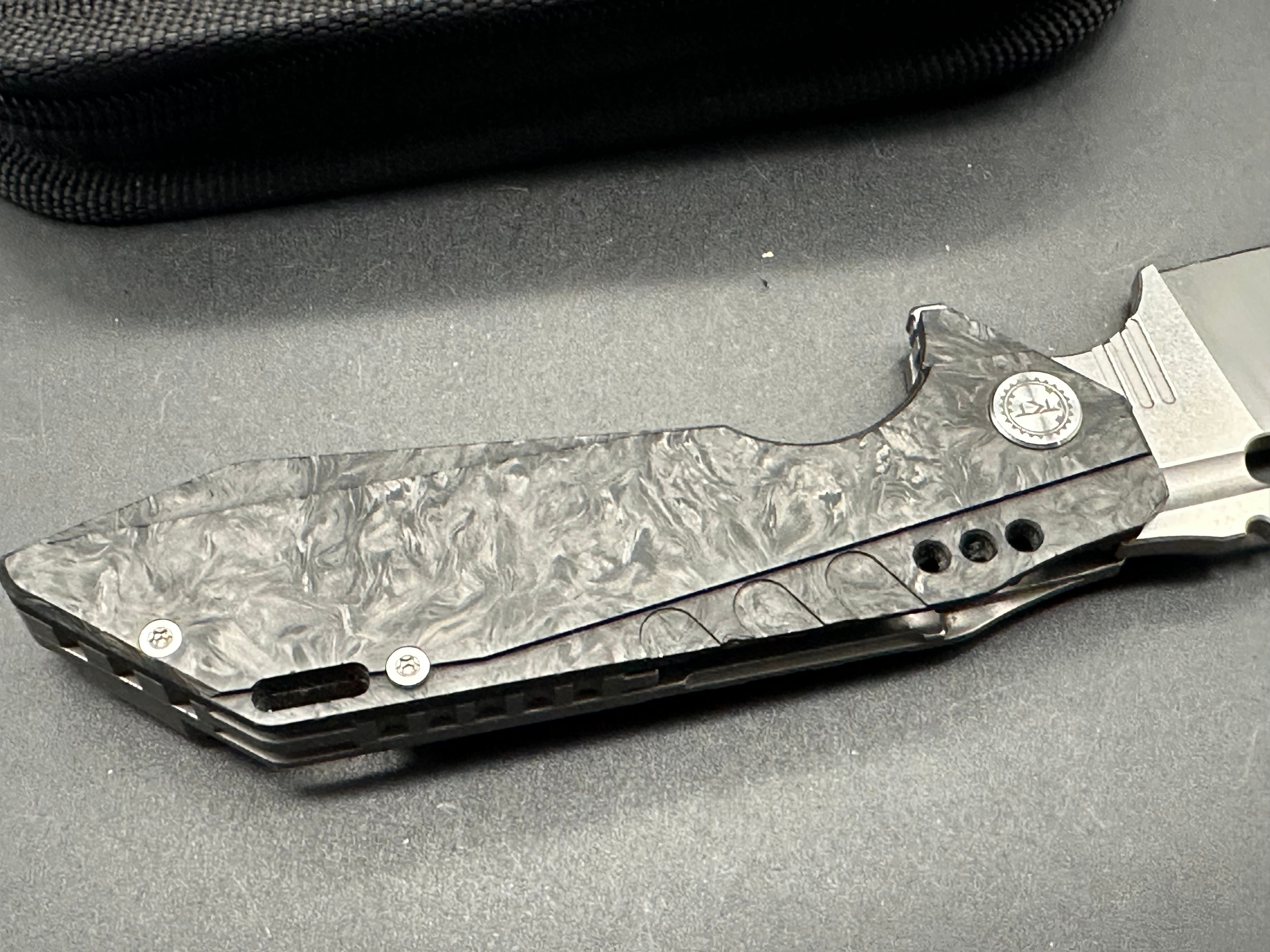 Bestech Shodan Folding Knife - Carbon Fiber Front & Titanium Back Handle - EDC, Outdoor Camping, Hunting & Survival Tool