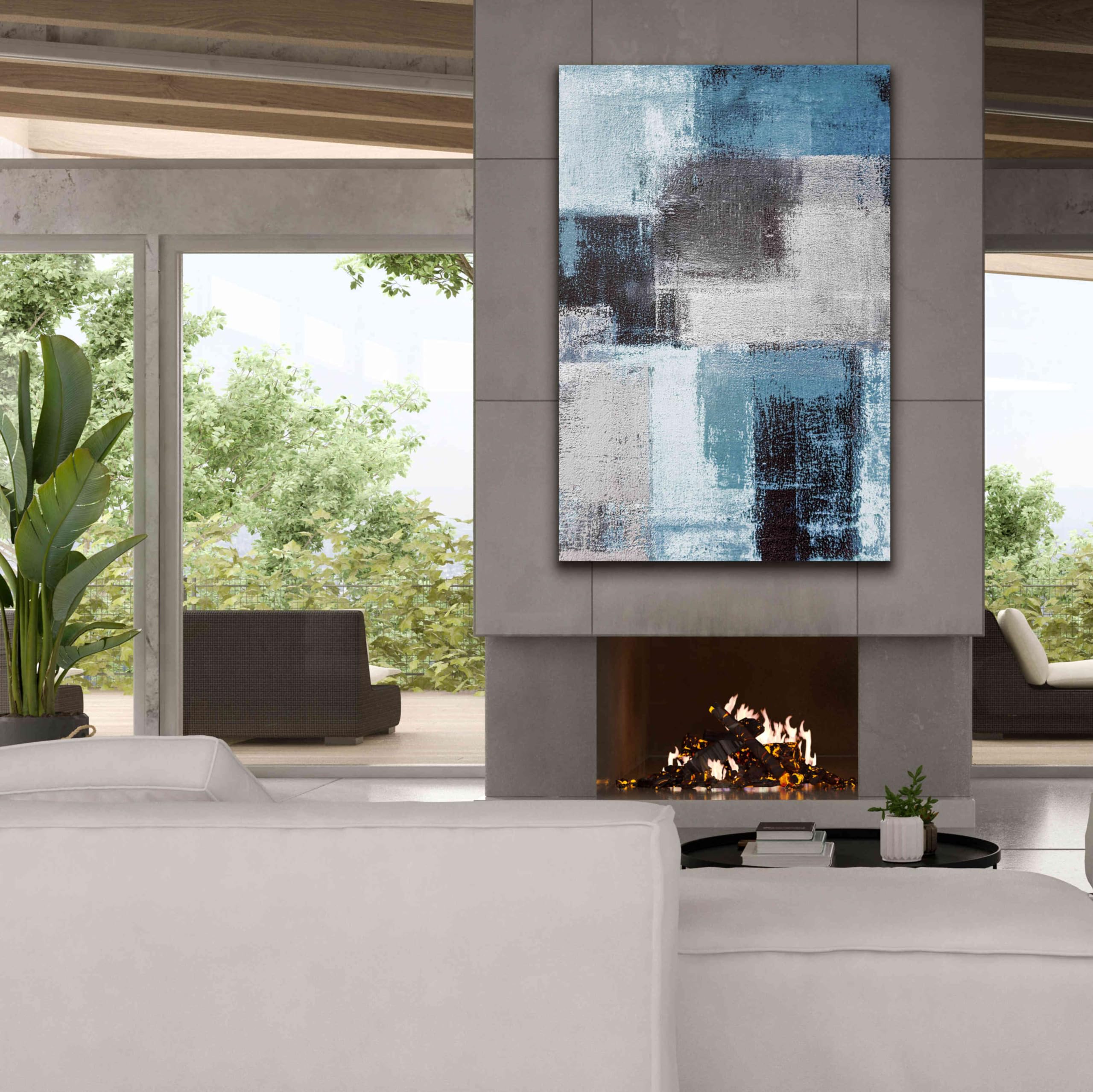 Abstract Blue III Graffiti Art Print by Incado - 40x60 Inch Giclee Canvas Wall Decor for Living Room, Bedroom & Office - Modern Urban Home & Office Artwork