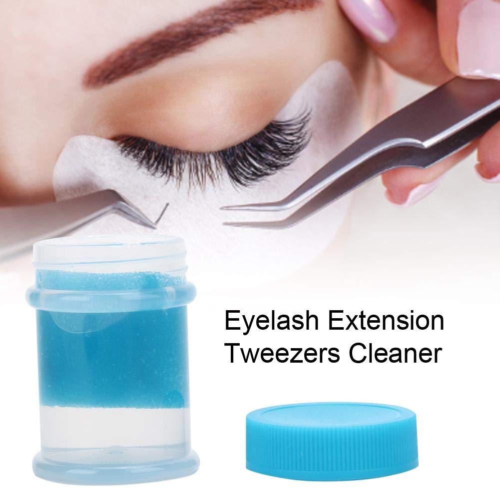 Professional Eyelash Extension Tweezer Cleaner & Lash Curler Cleaning Solution - Safe & Effective Liquid Remover with Sponge Ball Tool - Perfect for Salon & Home Lash Care