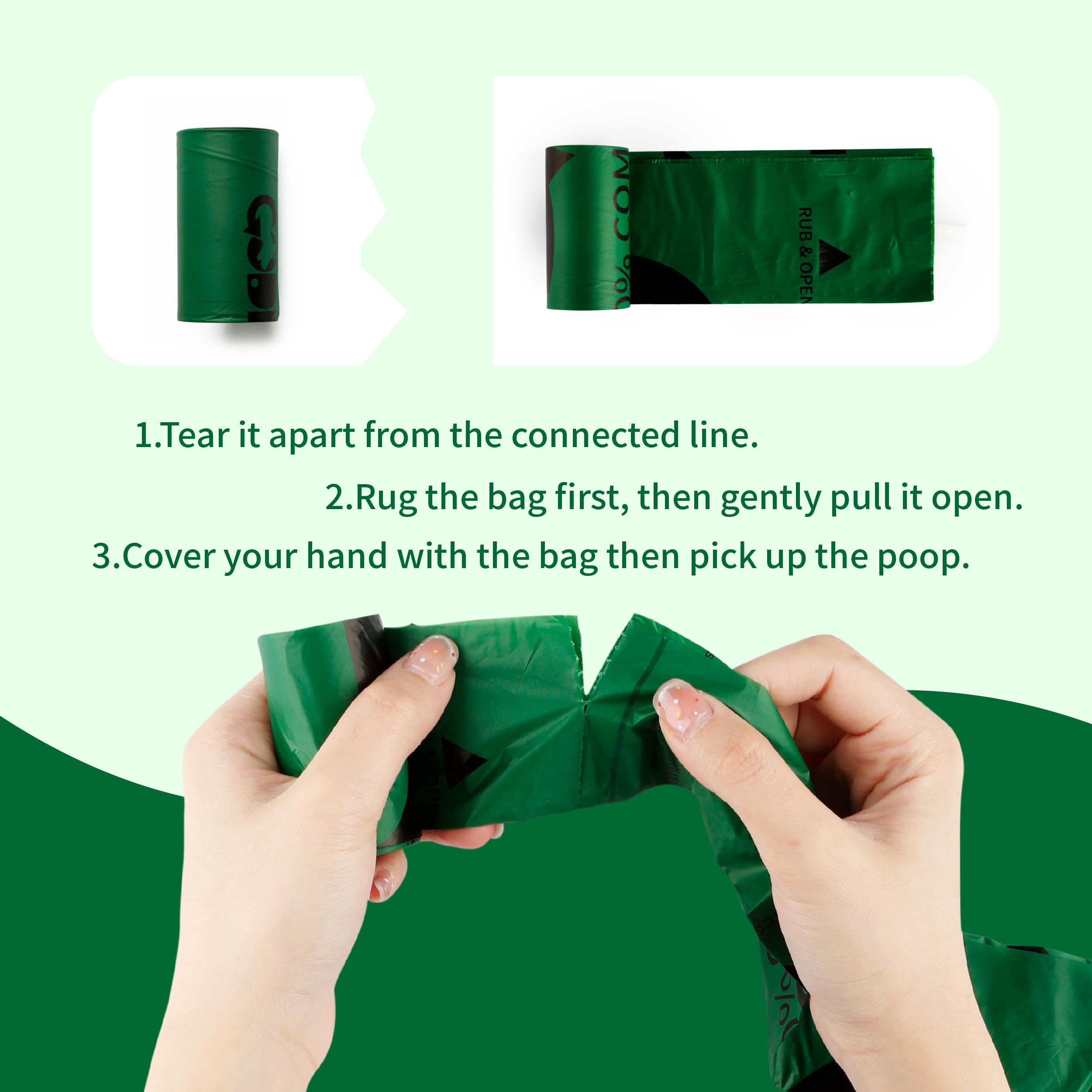 Certified 100% Compostable Dog Poop Bags - 270 Count Leak Proof Extra Thick (18 Microns) Eco-Friendly Waste Bags - 18 Rolls Plant-Based ASTM D6400 & EN13432 Certified - Perfect for Park Walks, Backyard Cleanup & Travel