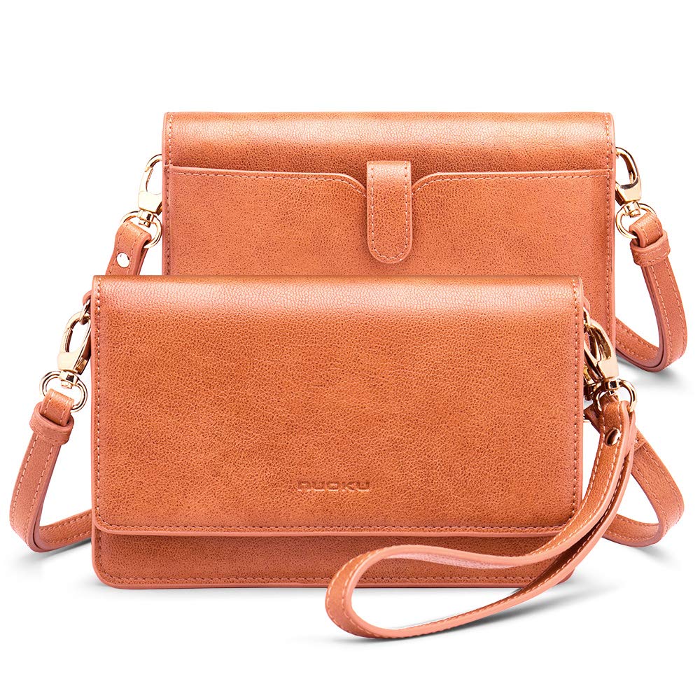 Stylish nuoku Crossbody Bag for Women - Lightweight Leather Wristlet Wallet with Phone Pocket & Credit Card Slots | Perfect for Everyday Use, Travel & Shopping