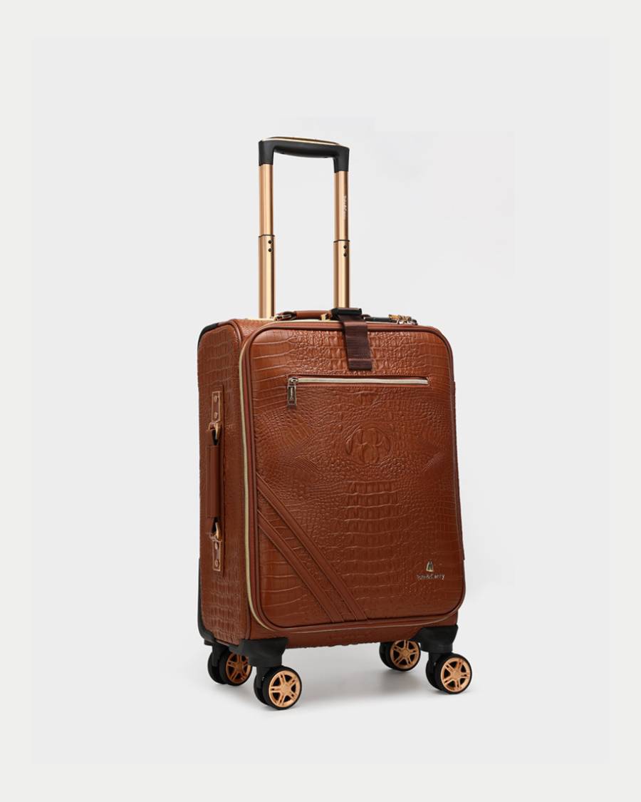 Apollo 2-Piece Luggage Set in Caramel Brown - Lightweight Spinner Suitcase for Travel, Business Trips & Vacations
