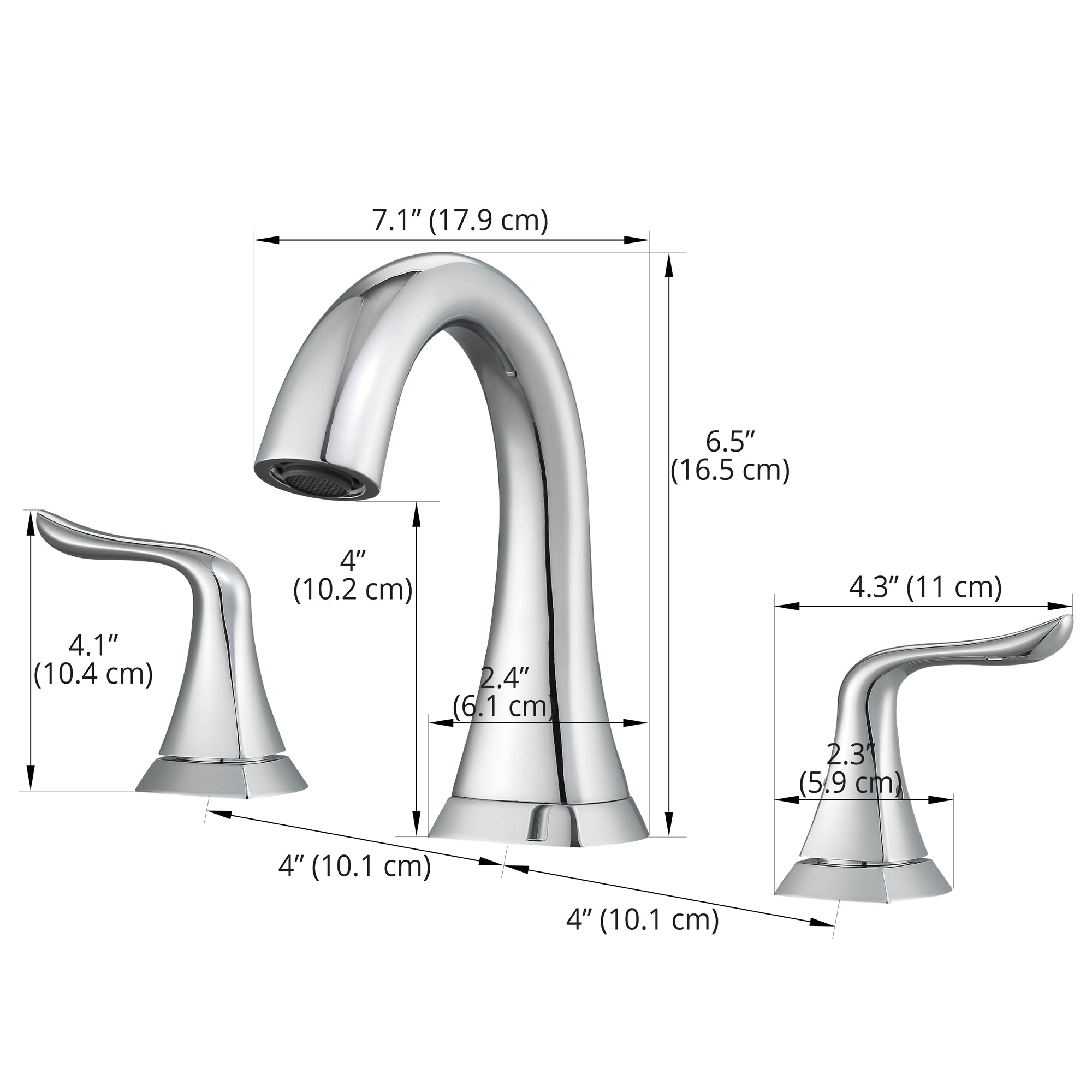 Scarlett Widespread Bathroom Faucet - Chrome Finish for Vanity Sink - Perfect for Modern Bathroom Renovation and Home Upgrade