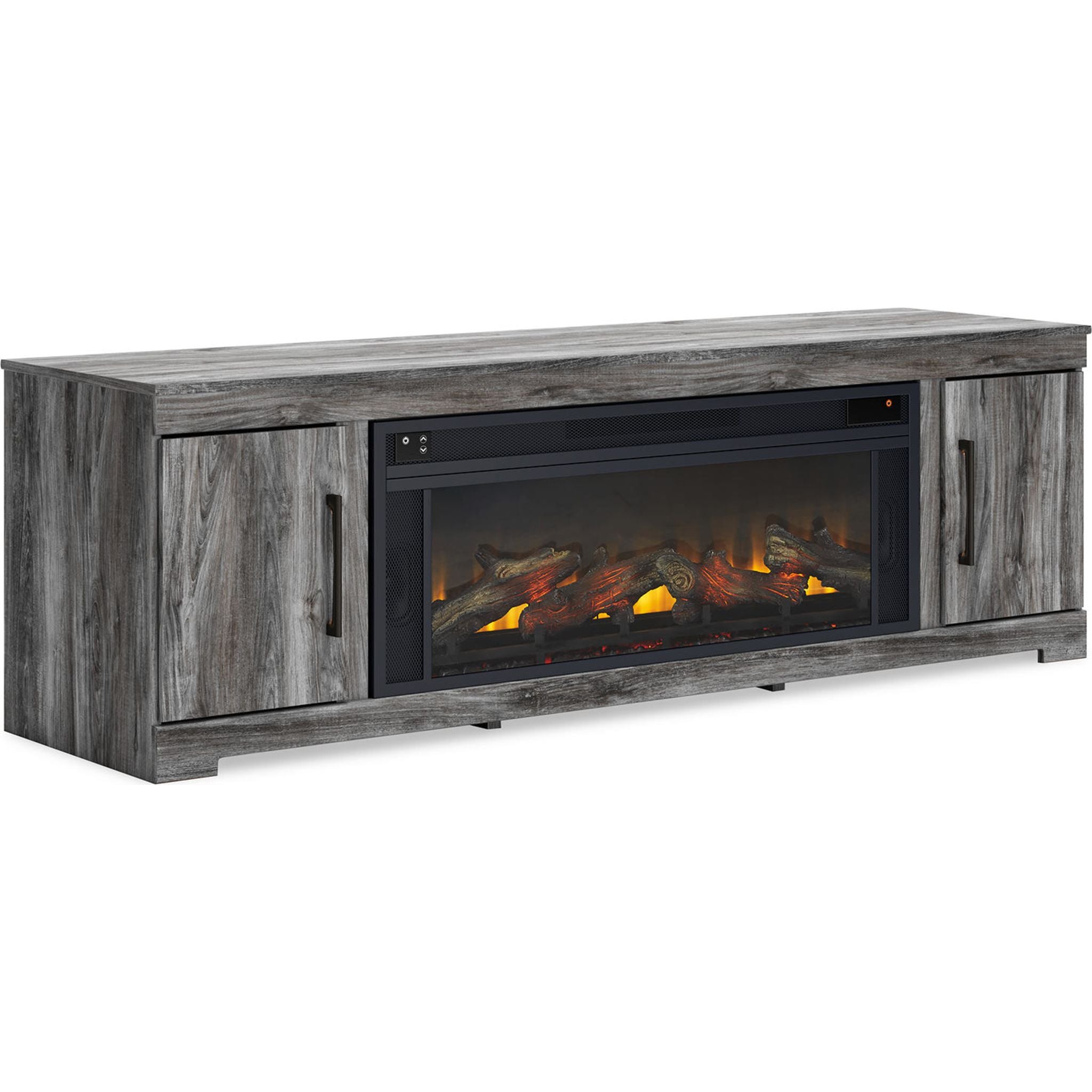 Baystorm TV Stand with Fireplace - Modern Gray Entertainment Center for Living Room, Bedroom & Home Theater - Perfect for Mounting Flat Screen TVs & Enhancing Home Decor