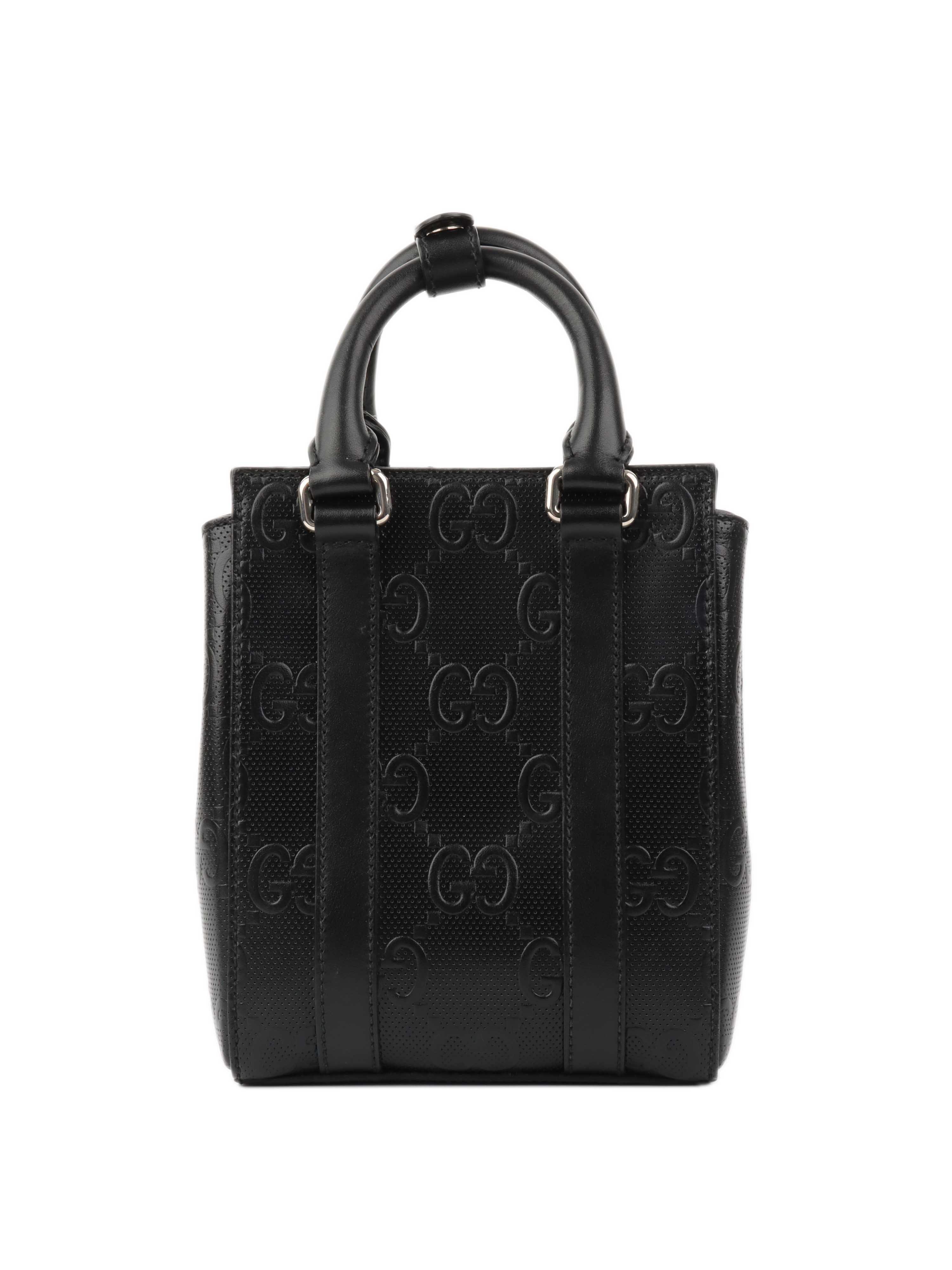 Gucci Black Monogram Satchel Bag for Women - Luxury Leather Shoulder Handbag Purse - Perfect for Work, Travel & Evening Events