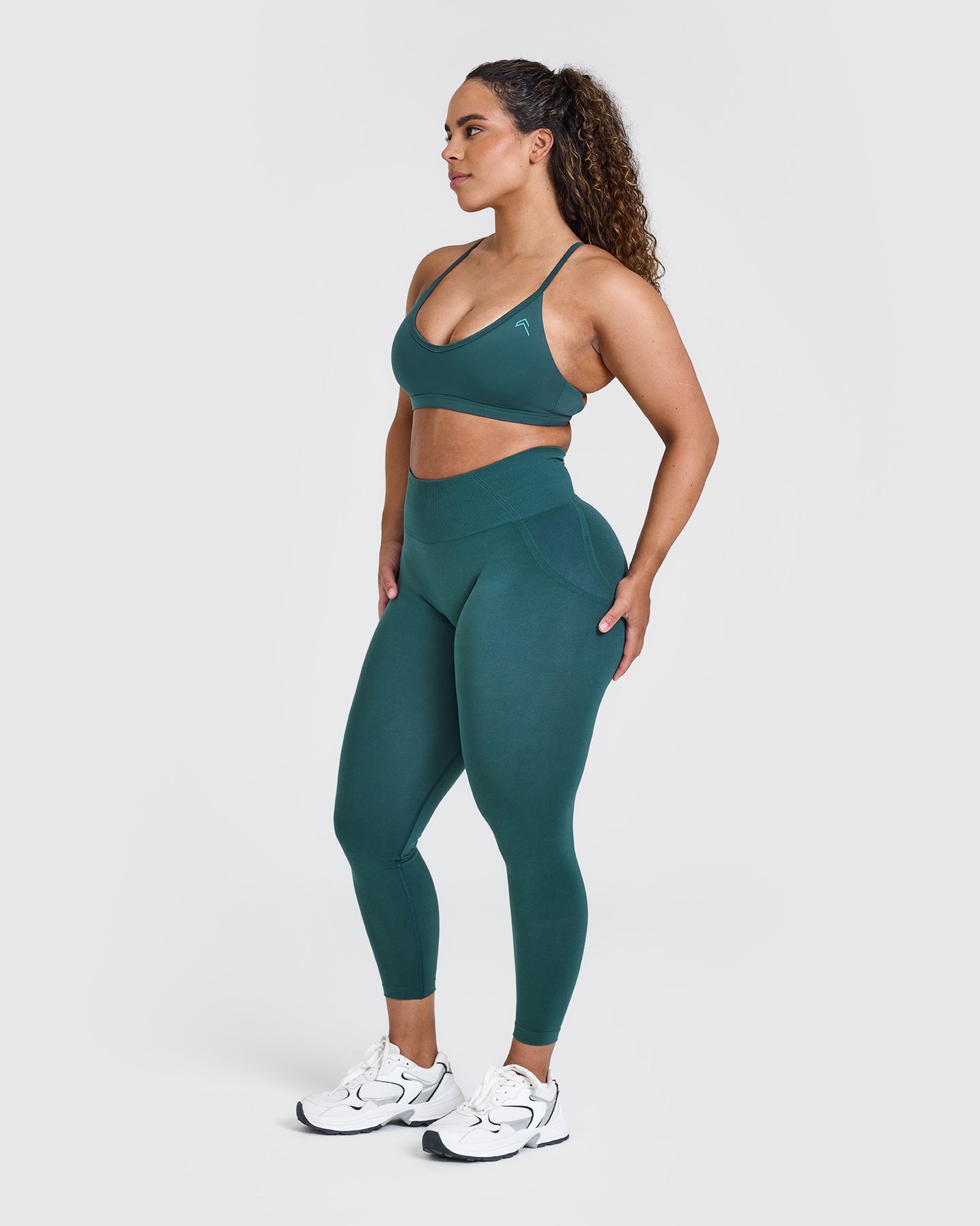 Timeless Strappy Bralette in Marine Teal | Comfortable Lace Underwire Bra for Women | Perfect for Yoga, Lounge & Everyday Wear
