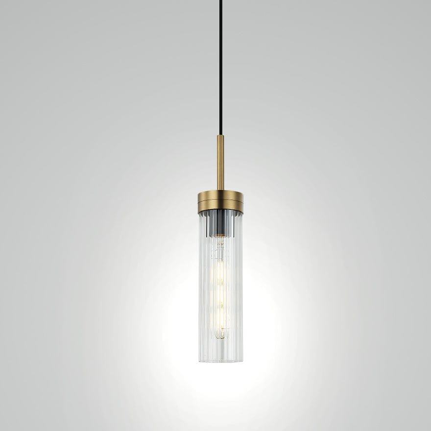 Georgia Glass Ribbed Pendant Light - Elegant Handmade Glass Ceiling Fixture for Dining Room, Kitchen Island & Bedroom Lighting