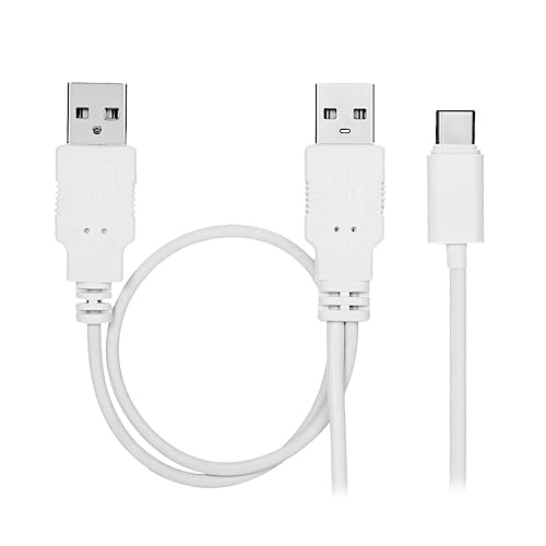 USB 3.1 Type C to Dual USB A Male Y Cable - Fast Charging & Data Sync for Smartphones, External Hard Drives | Perfect for Dual Device Charging & File Transfer