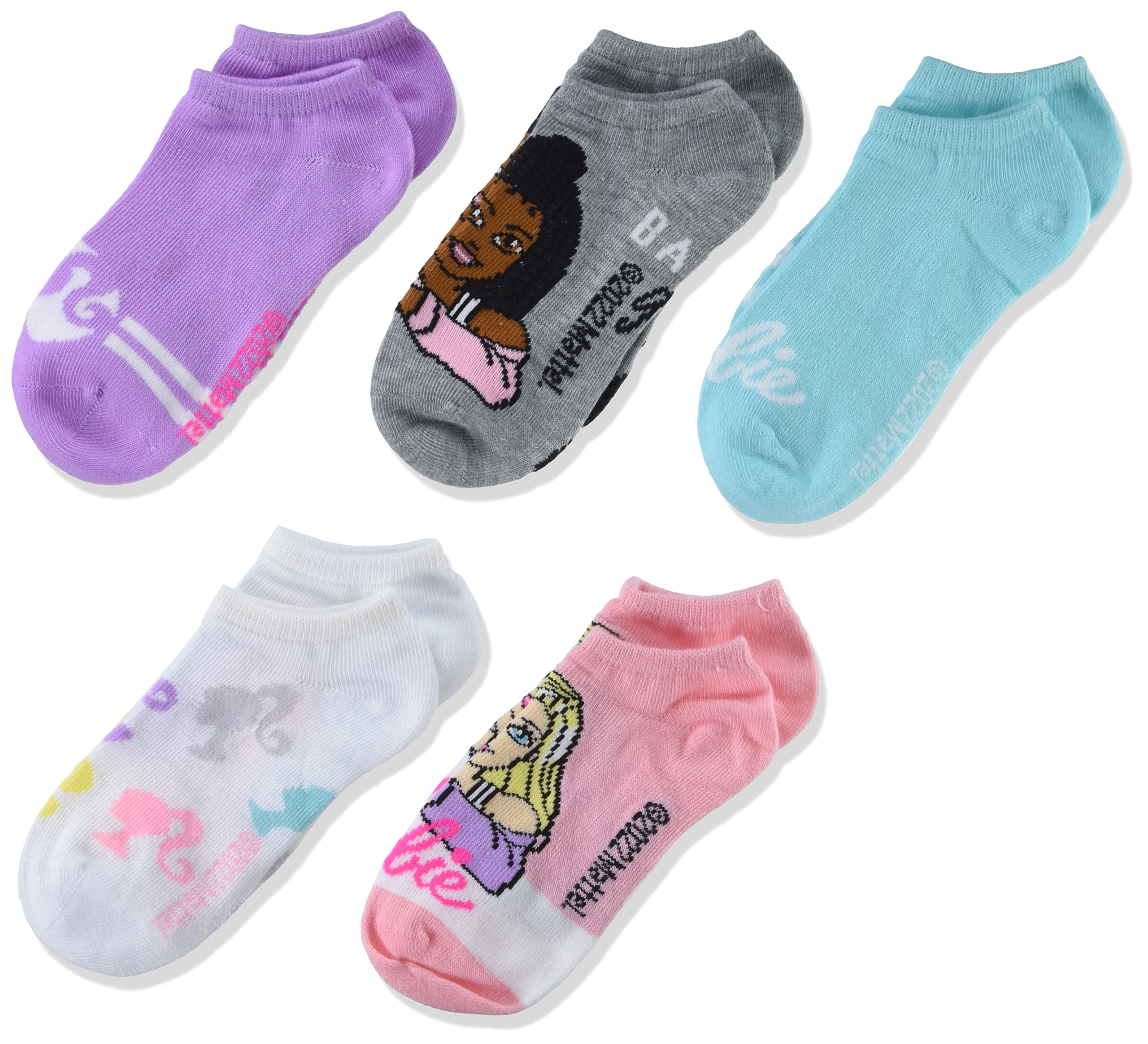 Barbie No Show Socks for Girls - Invisible Low Cut Ankle Socks for School, Sports & Everyday Wear