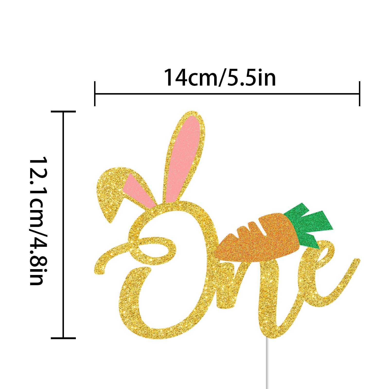 Bunny Ears Cake Topper for First Birthday - Rabbit Themed Cake Decorations, Spring Party Supplies & Baby Cake Smash Photo Prop - Perfect for Easter Celebrations, Baby Showers and 1st Birthday Parties