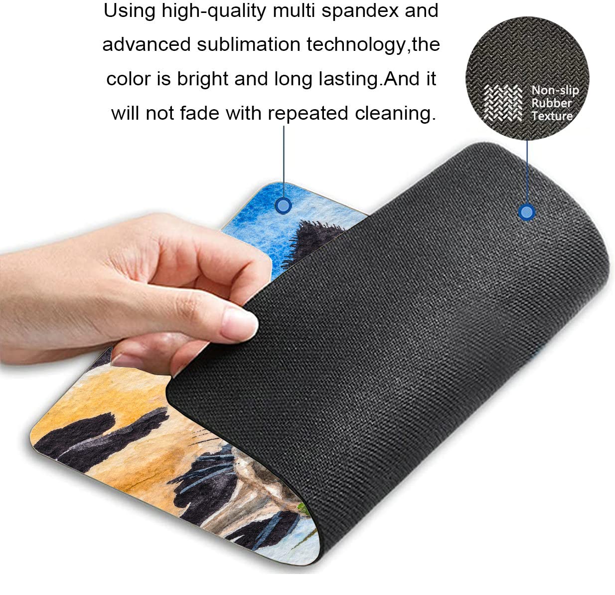 7.9 x 9.5 Inch Cow Print Mouse Pad - Non-Slip Rubber Base Computer Desk Mat for Wireless Mouse - Perfect for Office, Gaming & Home Workspace