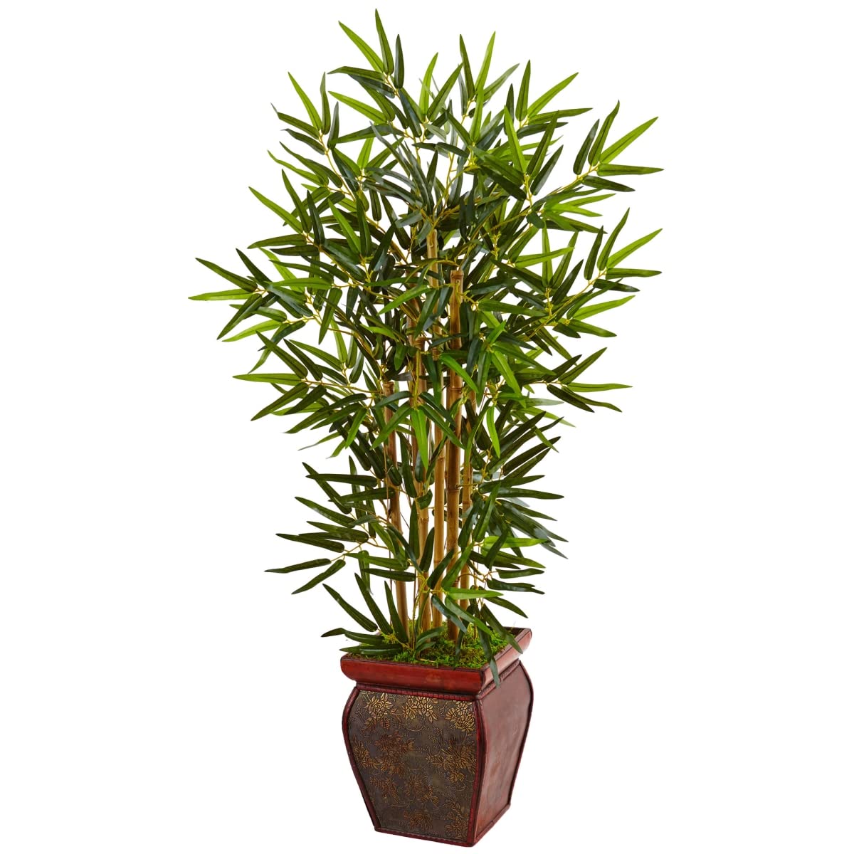 3.5 ft. Bamboo Tree in Wooden Decorative Planter - Lucky Bamboo Plant for Home Office Decor, Feng Shui, Housewarming Gift, Zen Garden & Indoor Greenery
