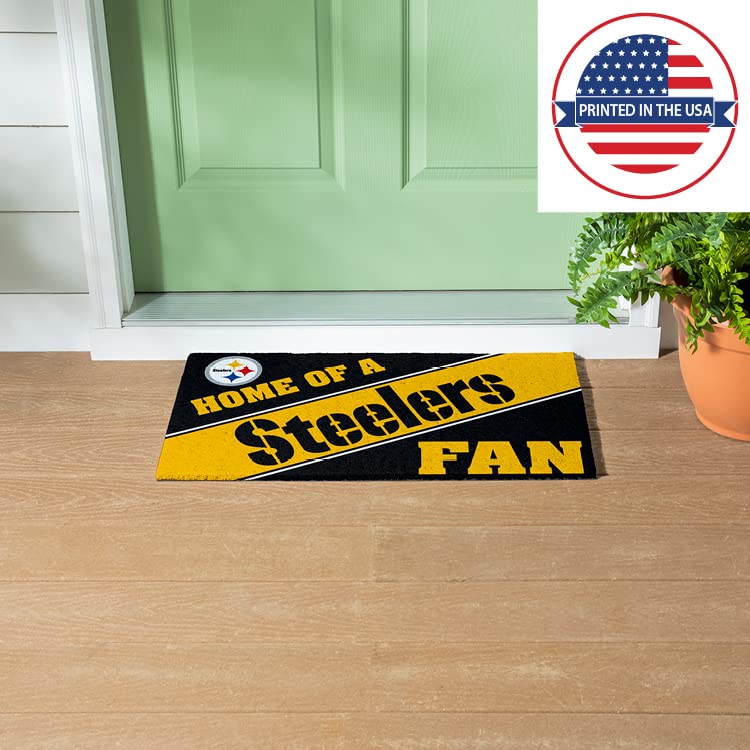 Pittsburgh Steelers Officially Licensed Door Mat 28x16 Inches - Indoor/Outdoor Non-Slip Sports Fan Rug for Home, Office & Game Day Decor