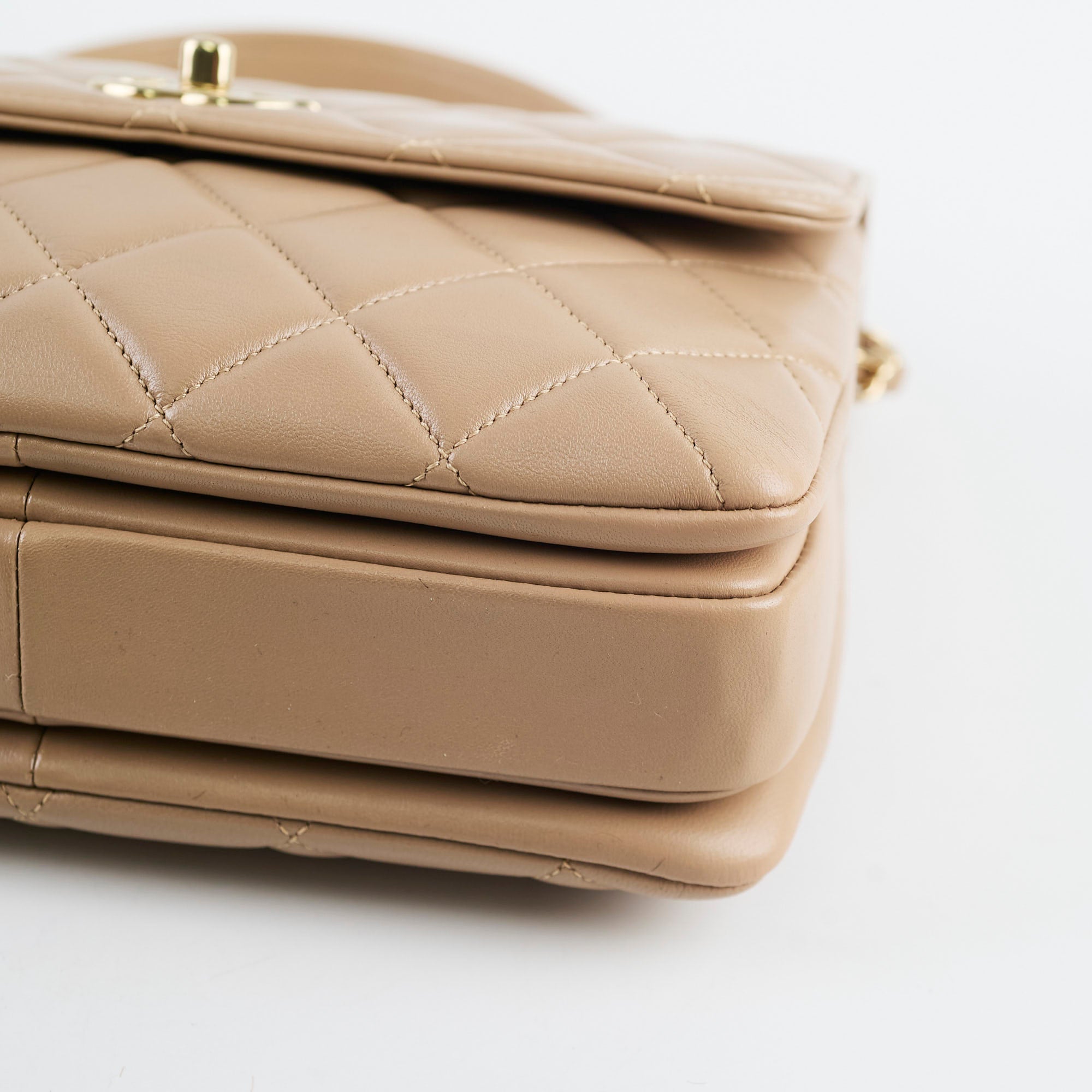 Chanel Small Trendy CC Lambskin Shoulder Bag in Beige - 23 Series | Luxury Designer Handbag for Women, Perfect for Evening Parties & Date Nights