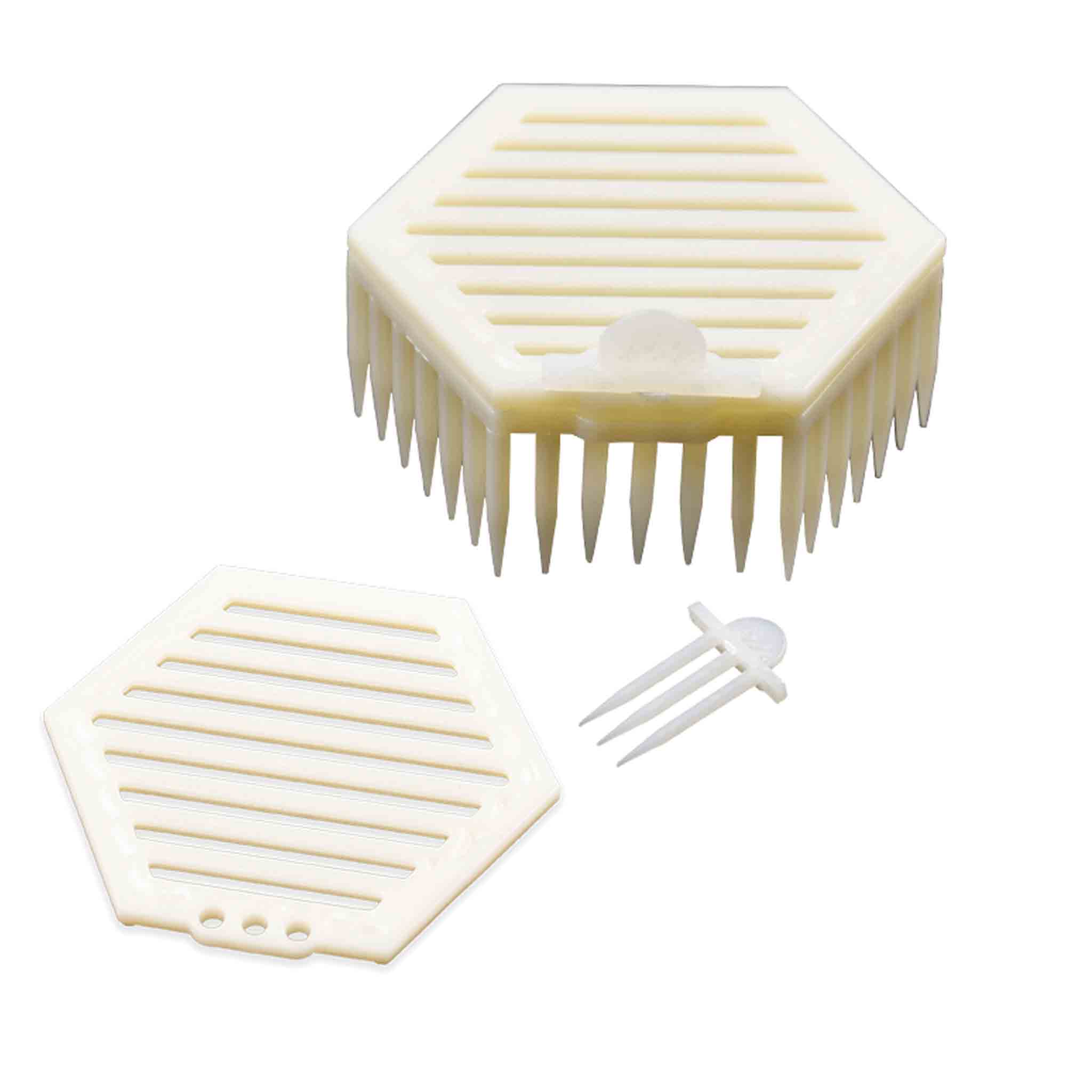 Hexagonal Queen Bee Cage with Press - Beekeeping Supplies for Safe Queen Introduction & Transport | Ideal for Beekeepers, Apiaries & Honey Production