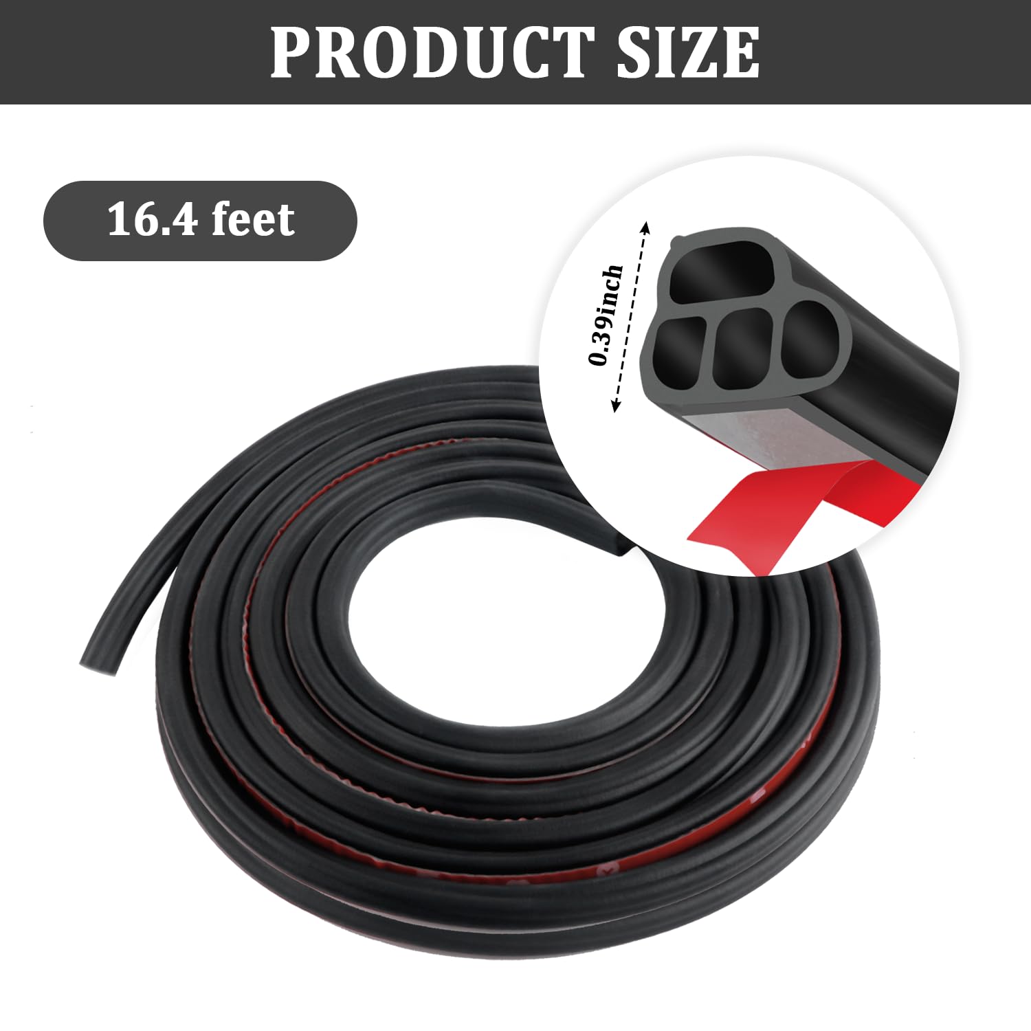 Universal Double Layer L-Shape Car Door Rubber Seal Strip - 16.4Ft Automotive Weather Stripping for Soundproofing & Protection (Fits Doors, Trunk, Hood) | Perfect for Noise Reduction & Weatherproofing Your Vehicle